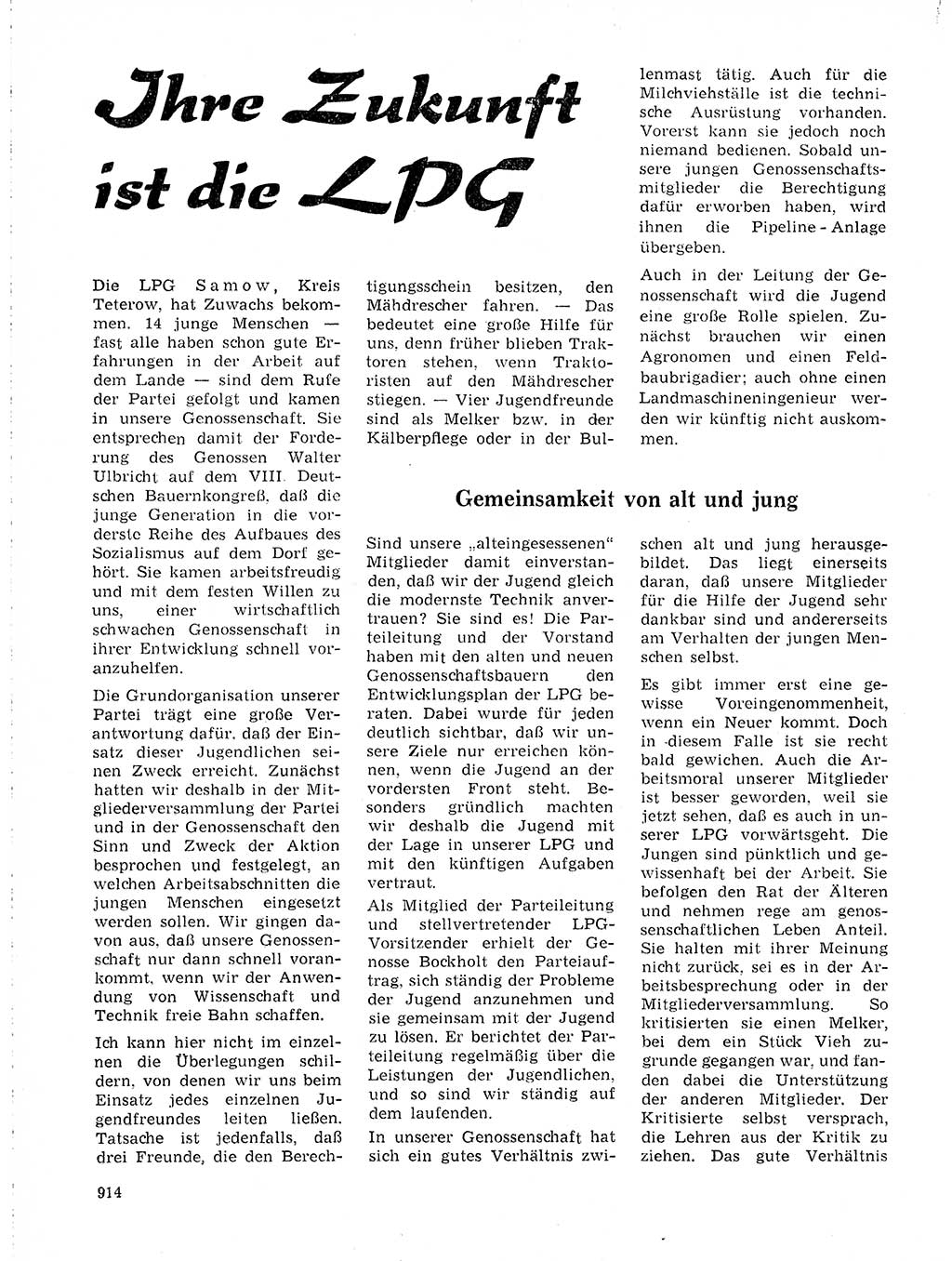 Neuer Weg (NW), Organ des Zentralkomitees (ZK) der SED (Sozialistische Einheitspartei Deutschlands) für Fragen des Parteilebens, 19. Jahrgang [Deutsche Demokratische Republik (DDR)] 1964, Seite 914 (NW ZK SED DDR 1964, S. 914)