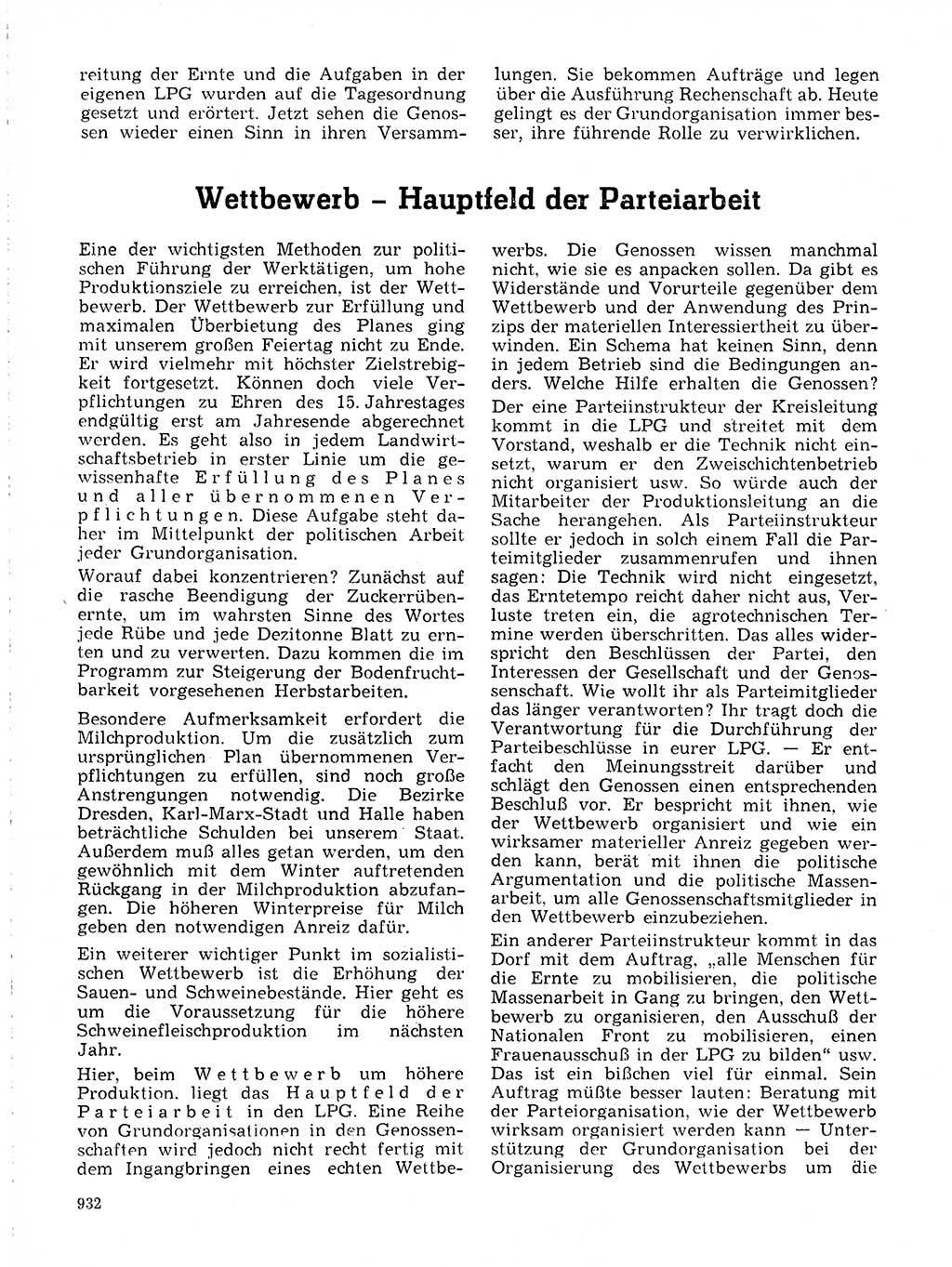 Neuer Weg (NW), Organ des Zentralkomitees (ZK) der SED (Sozialistische Einheitspartei Deutschlands) für Fragen des Parteilebens, 19. Jahrgang [Deutsche Demokratische Republik (DDR)] 1964, Seite 932 (NW ZK SED DDR 1964, S. 932)