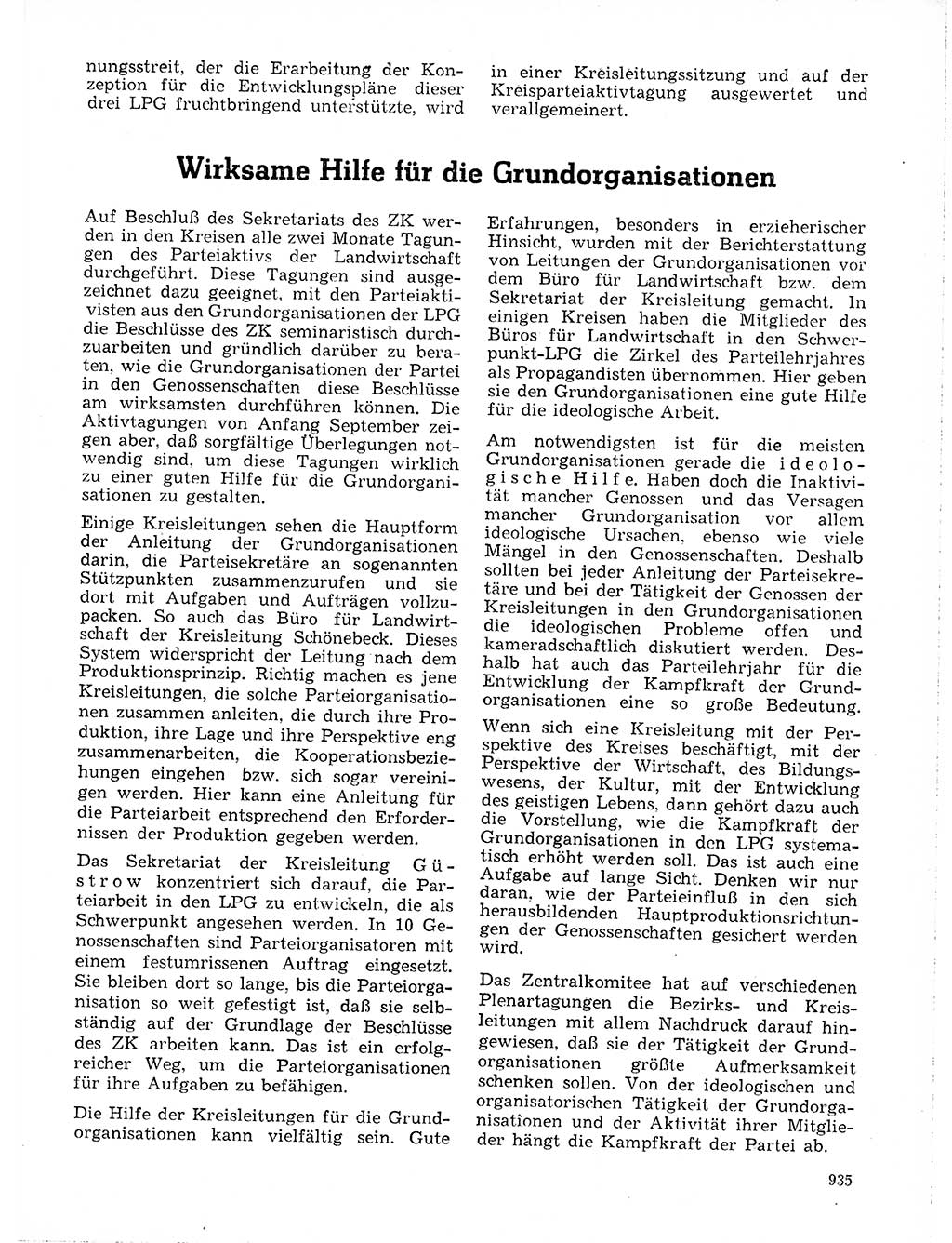 Neuer Weg (NW), Organ des Zentralkomitees (ZK) der SED (Sozialistische Einheitspartei Deutschlands) für Fragen des Parteilebens, 19. Jahrgang [Deutsche Demokratische Republik (DDR)] 1964, Seite 935 (NW ZK SED DDR 1964, S. 935)