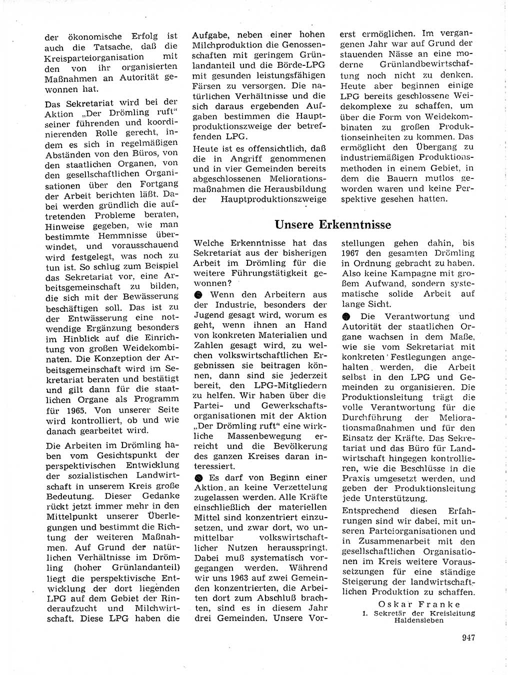 Neuer Weg (NW), Organ des Zentralkomitees (ZK) der SED (Sozialistische Einheitspartei Deutschlands) für Fragen des Parteilebens, 19. Jahrgang [Deutsche Demokratische Republik (DDR)] 1964, Seite 947 (NW ZK SED DDR 1964, S. 947)
