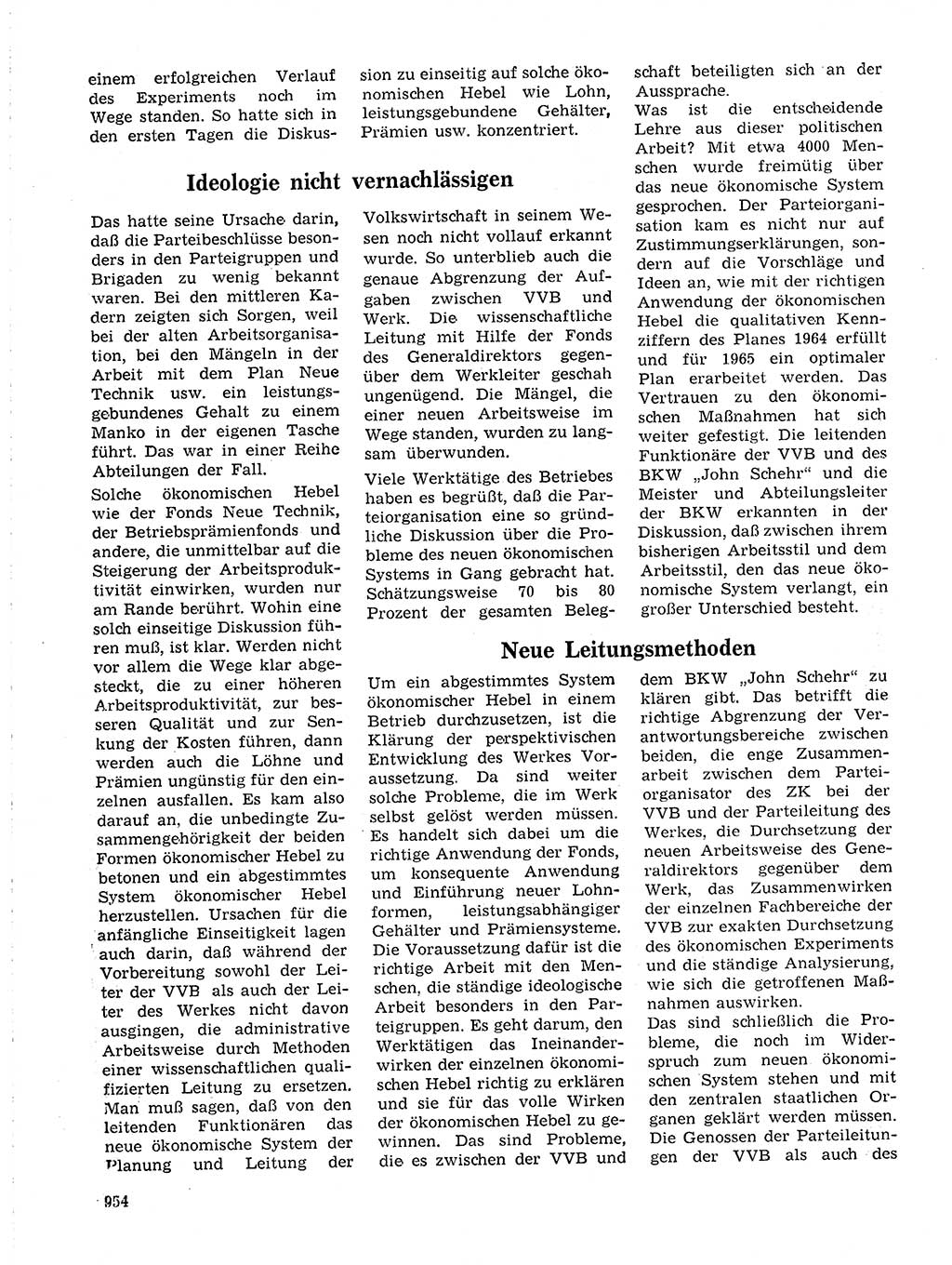 Neuer Weg (NW), Organ des Zentralkomitees (ZK) der SED (Sozialistische Einheitspartei Deutschlands) für Fragen des Parteilebens, 19. Jahrgang [Deutsche Demokratische Republik (DDR)] 1964, Seite 954 (NW ZK SED DDR 1964, S. 954)