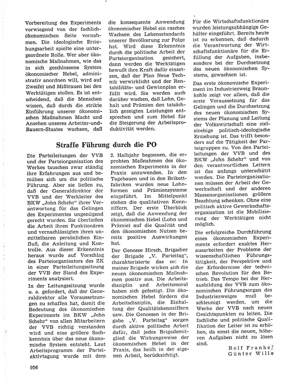 Neuer Weg (NW), Organ des Zentralkomitees (ZK) der SED (Sozialistische Einheitspartei Deutschlands) für Fragen des Parteilebens, 19. Jahrgang [Deutsche Demokratische Republik (DDR)] 1964, Seite 956 (NW ZK SED DDR 1964, S. 956)