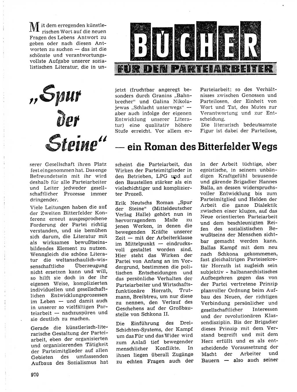 Neuer Weg (NW), Organ des Zentralkomitees (ZK) der SED (Sozialistische Einheitspartei Deutschlands) für Fragen des Parteilebens, 19. Jahrgang [Deutsche Demokratische Republik (DDR)] 1964, Seite 970 (NW ZK SED DDR 1964, S. 970)