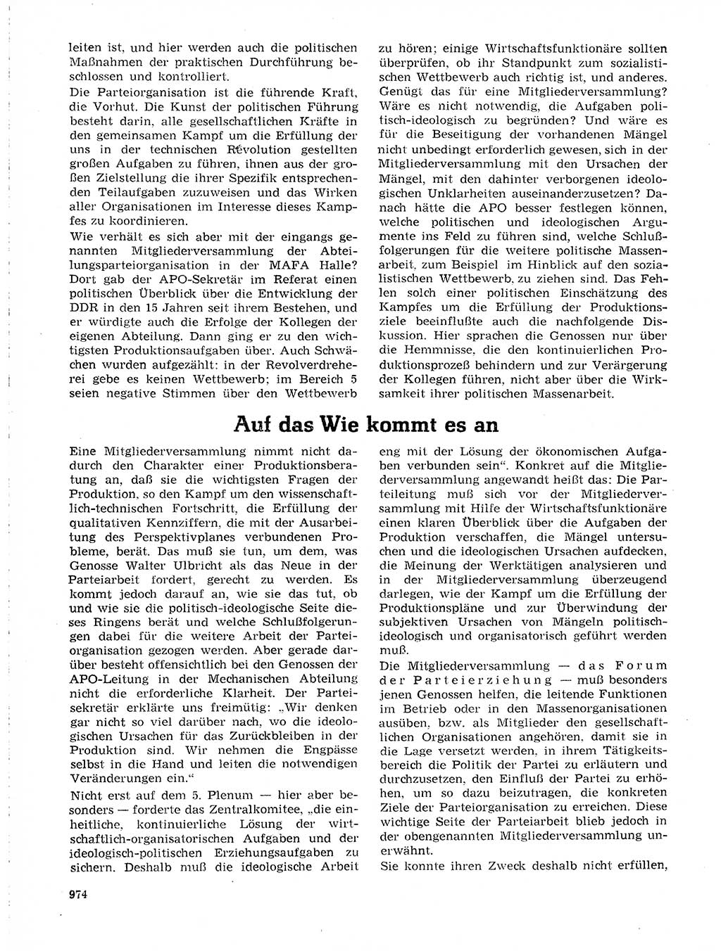 Neuer Weg (NW), Organ des Zentralkomitees (ZK) der SED (Sozialistische Einheitspartei Deutschlands) für Fragen des Parteilebens, 19. Jahrgang [Deutsche Demokratische Republik (DDR)] 1964, Seite 974 (NW ZK SED DDR 1964, S. 974)