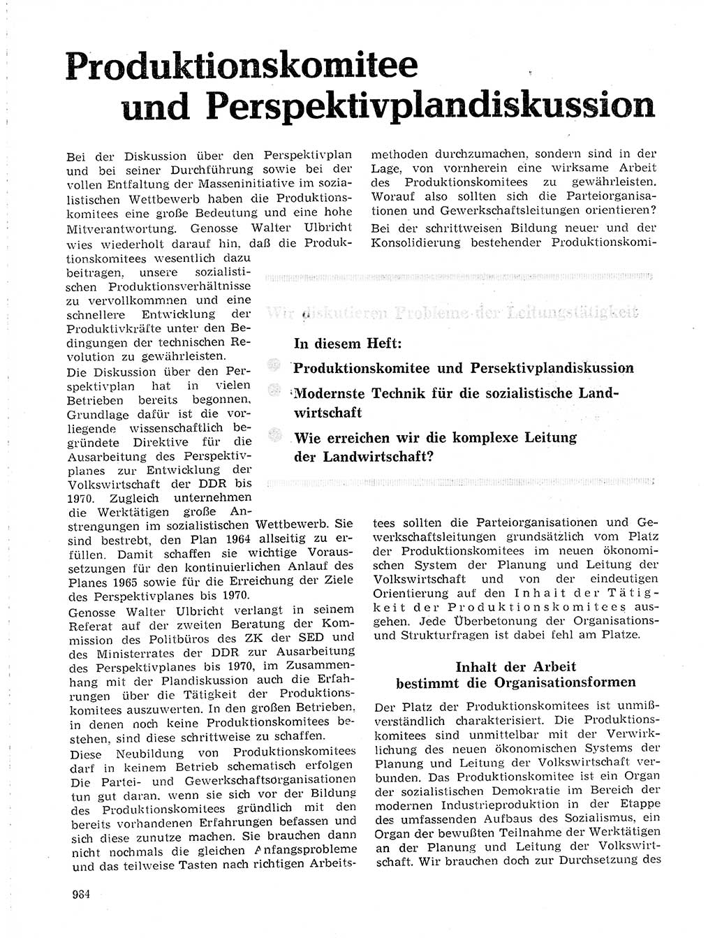 Neuer Weg (NW), Organ des Zentralkomitees (ZK) der SED (Sozialistische Einheitspartei Deutschlands) für Fragen des Parteilebens, 19. Jahrgang [Deutsche Demokratische Republik (DDR)] 1964, Seite 984 (NW ZK SED DDR 1964, S. 984)