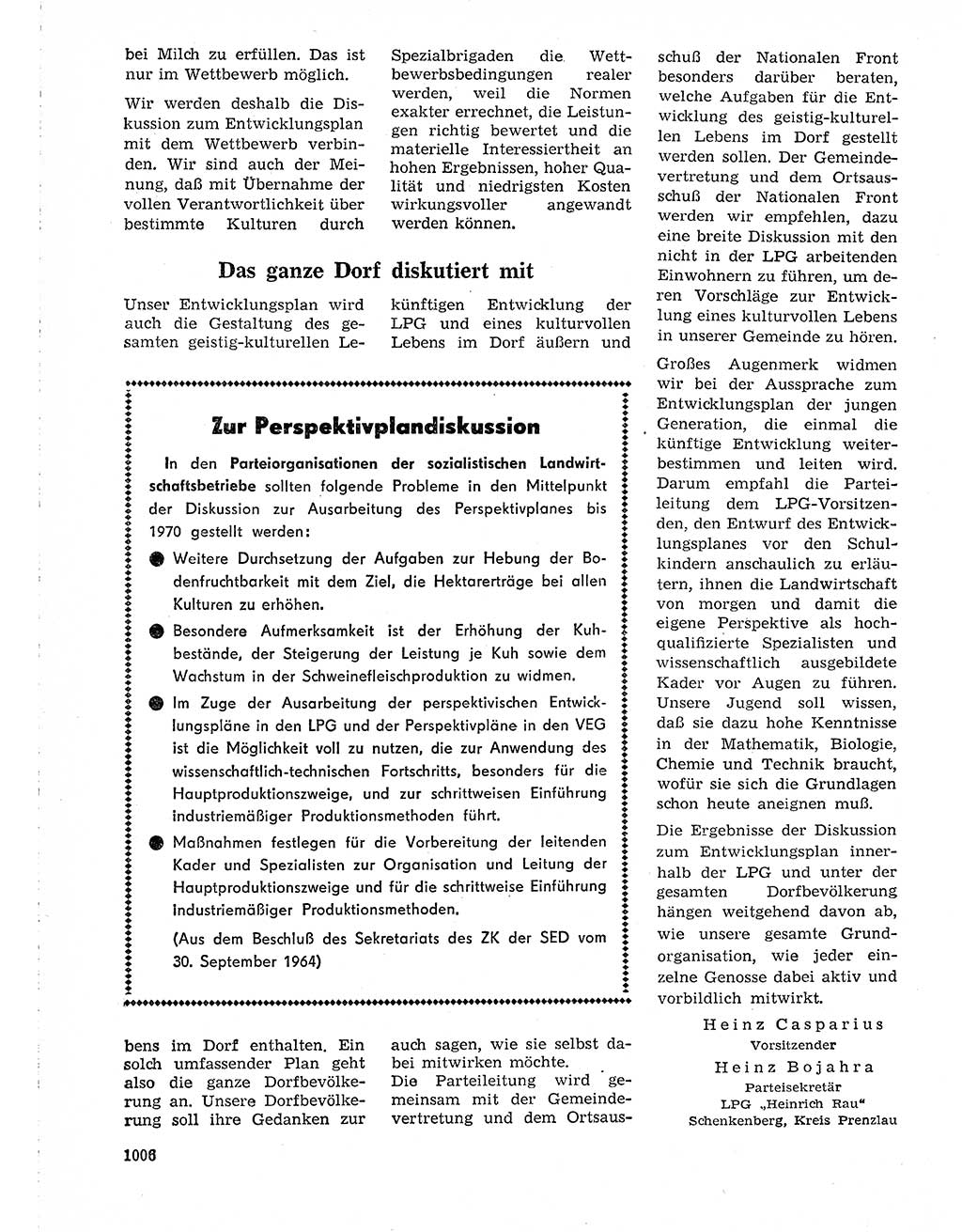 Neuer Weg (NW), Organ des Zentralkomitees (ZK) der SED (Sozialistische Einheitspartei Deutschlands) für Fragen des Parteilebens, 19. Jahrgang [Deutsche Demokratische Republik (DDR)] 1964, Seite 1006 (NW ZK SED DDR 1964, S. 1006)