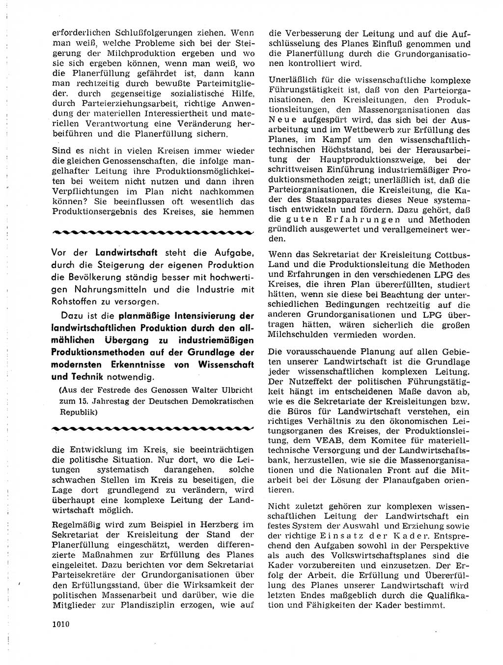 Neuer Weg (NW), Organ des Zentralkomitees (ZK) der SED (Sozialistische Einheitspartei Deutschlands) für Fragen des Parteilebens, 19. Jahrgang [Deutsche Demokratische Republik (DDR)] 1964, Seite 1010 (NW ZK SED DDR 1964, S. 1010)