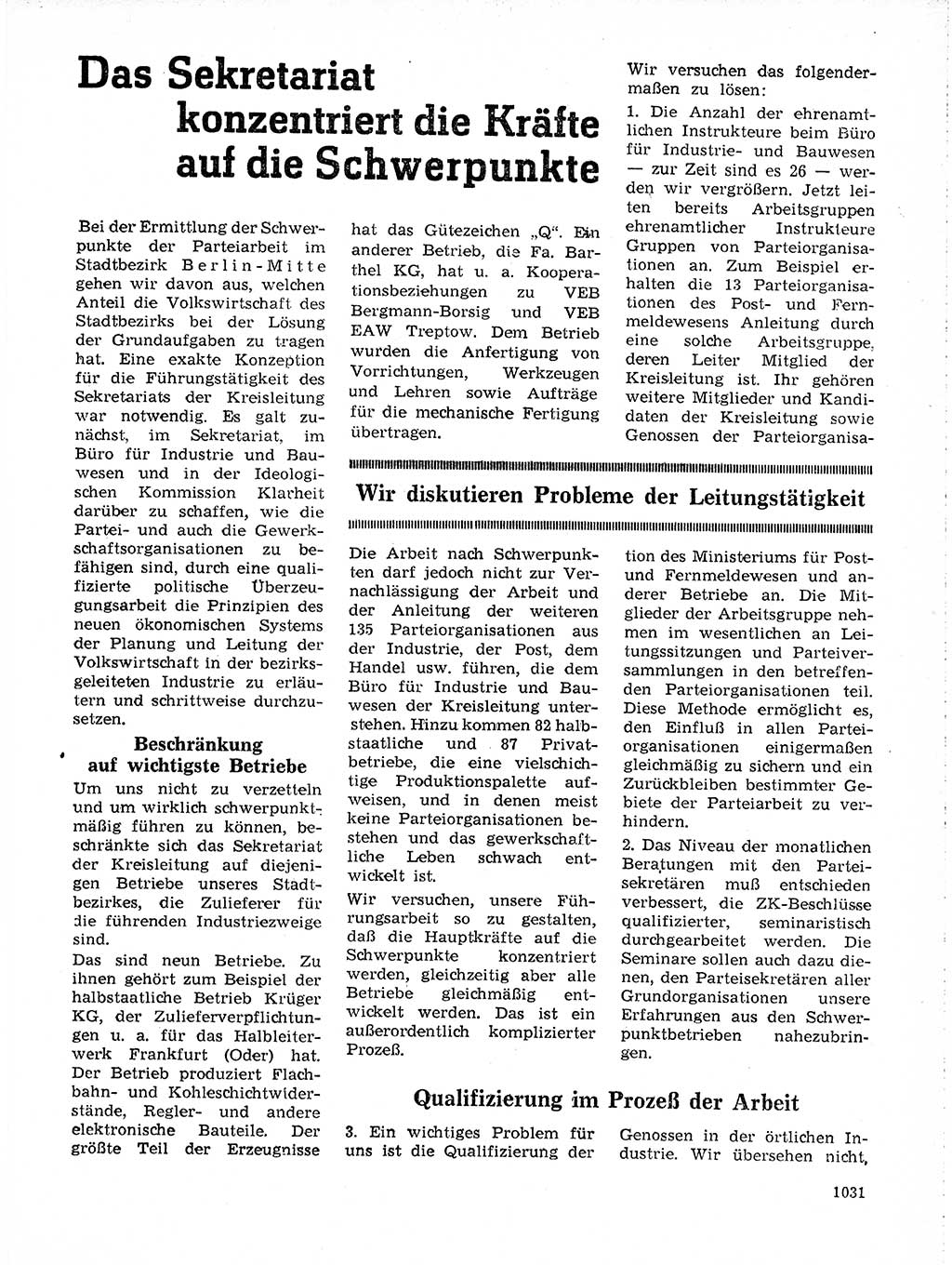 Neuer Weg (NW), Organ des Zentralkomitees (ZK) der SED (Sozialistische Einheitspartei Deutschlands) für Fragen des Parteilebens, 19. Jahrgang [Deutsche Demokratische Republik (DDR)] 1964, Seite 1031 (NW ZK SED DDR 1964, S. 1031)