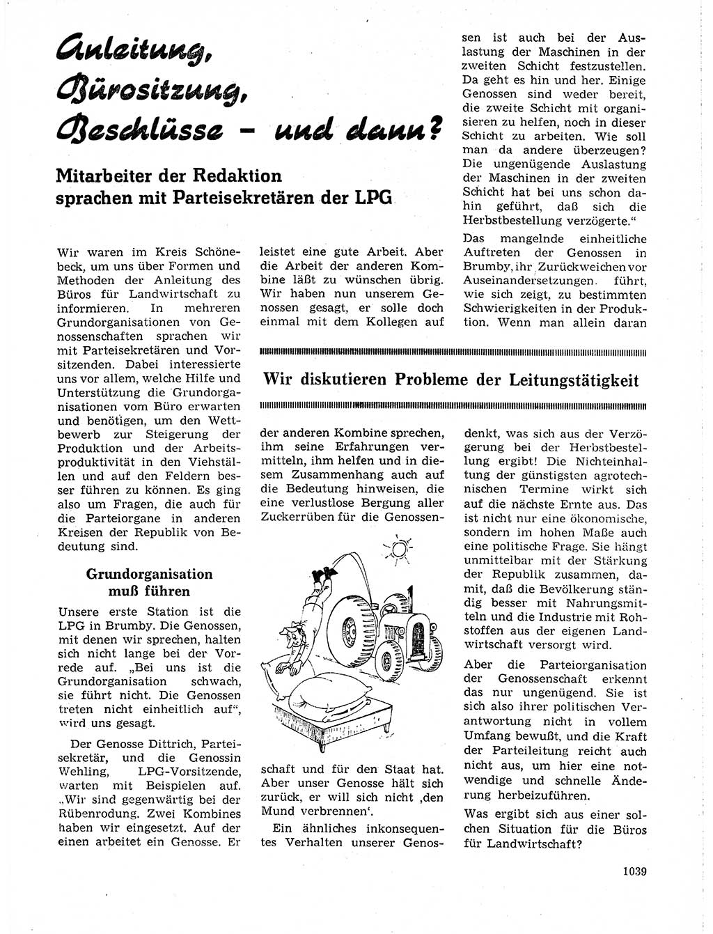 Neuer Weg (NW), Organ des Zentralkomitees (ZK) der SED (Sozialistische Einheitspartei Deutschlands) für Fragen des Parteilebens, 19. Jahrgang [Deutsche Demokratische Republik (DDR)] 1964, Seite 1039 (NW ZK SED DDR 1964, S. 1039)