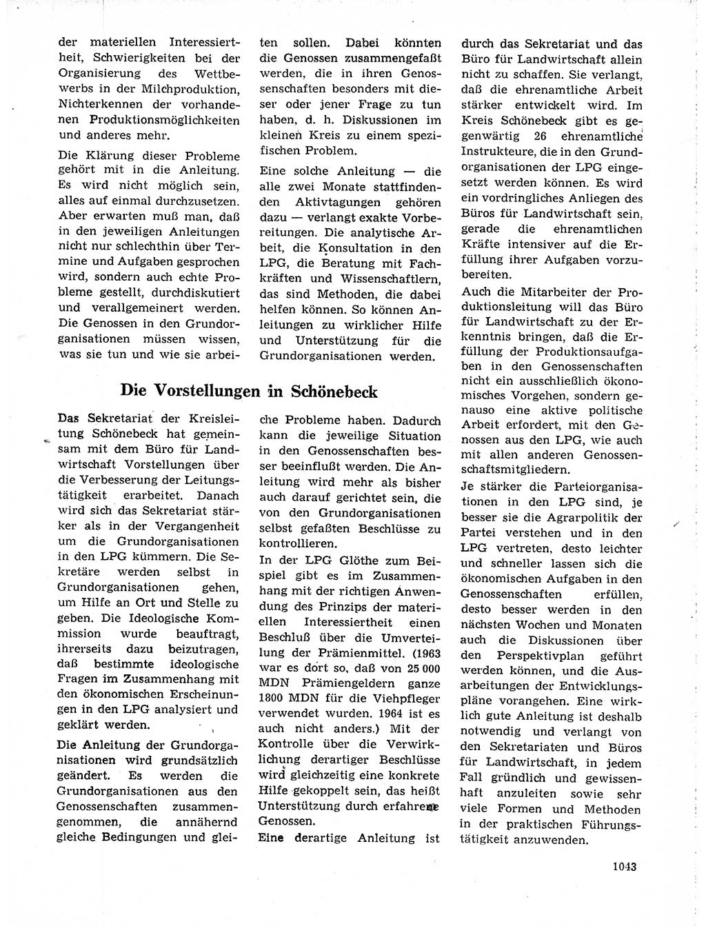 Neuer Weg (NW), Organ des Zentralkomitees (ZK) der SED (Sozialistische Einheitspartei Deutschlands) für Fragen des Parteilebens, 19. Jahrgang [Deutsche Demokratische Republik (DDR)] 1964, Seite 1043 (NW ZK SED DDR 1964, S. 1043)