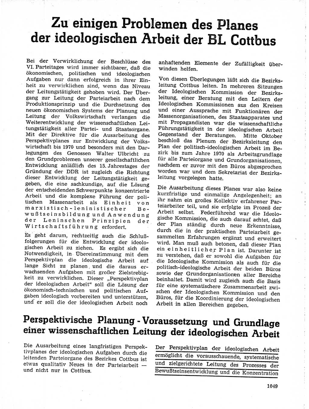 Neuer Weg (NW), Organ des Zentralkomitees (ZK) der SED (Sozialistische Einheitspartei Deutschlands) für Fragen des Parteilebens, 19. Jahrgang [Deutsche Demokratische Republik (DDR)] 1964, Seite 1049 (NW ZK SED DDR 1964, S. 1049)