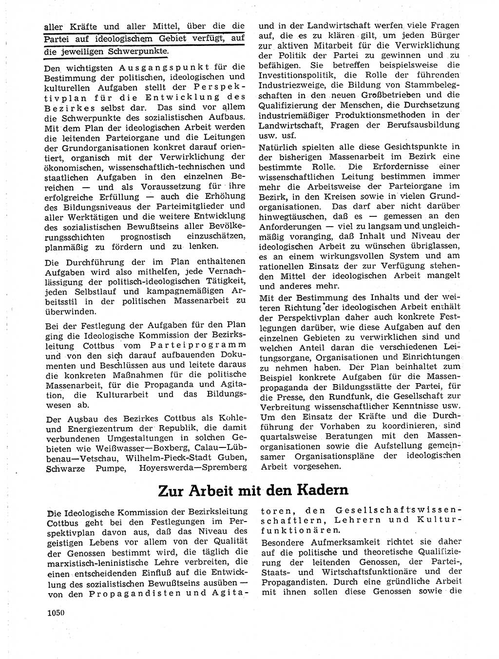 Neuer Weg (NW), Organ des Zentralkomitees (ZK) der SED (Sozialistische Einheitspartei Deutschlands) für Fragen des Parteilebens, 19. Jahrgang [Deutsche Demokratische Republik (DDR)] 1964, Seite 1050 (NW ZK SED DDR 1964, S. 1050)