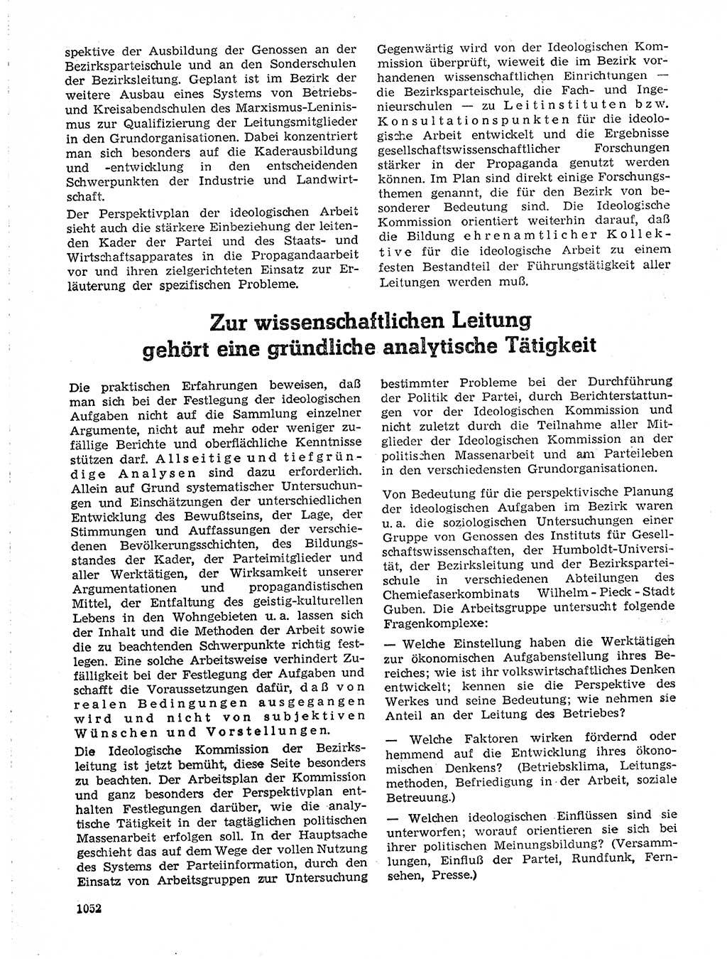 Neuer Weg (NW), Organ des Zentralkomitees (ZK) der SED (Sozialistische Einheitspartei Deutschlands) für Fragen des Parteilebens, 19. Jahrgang [Deutsche Demokratische Republik (DDR)] 1964, Seite 1052 (NW ZK SED DDR 1964, S. 1052)
