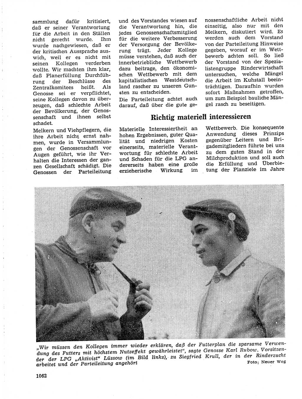 Neuer Weg (NW), Organ des Zentralkomitees (ZK) der SED (Sozialistische Einheitspartei Deutschlands) für Fragen des Parteilebens, 19. Jahrgang [Deutsche Demokratische Republik (DDR)] 1964, Seite 1062 (NW ZK SED DDR 1964, S. 1062)
