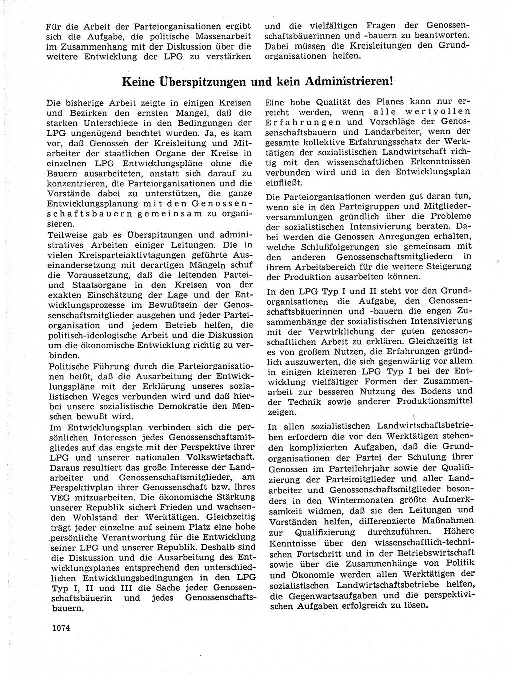Neuer Weg (NW), Organ des Zentralkomitees (ZK) der SED (Sozialistische Einheitspartei Deutschlands) für Fragen des Parteilebens, 19. Jahrgang [Deutsche Demokratische Republik (DDR)] 1964, Seite 1074 (NW ZK SED DDR 1964, S. 1074)