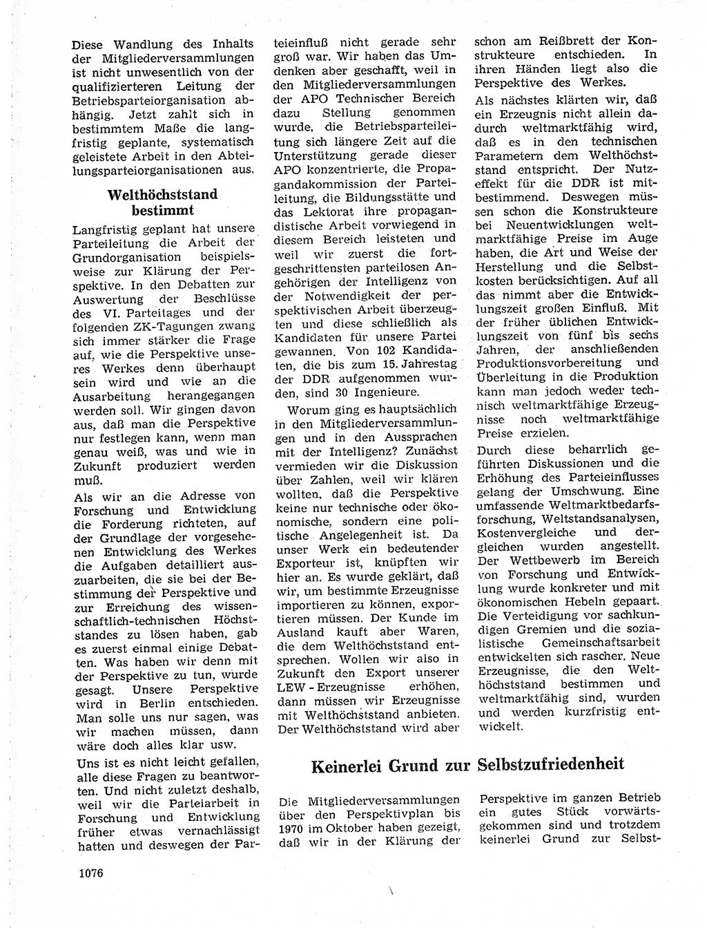 Neuer Weg (NW), Organ des Zentralkomitees (ZK) der SED (Sozialistische Einheitspartei Deutschlands) für Fragen des Parteilebens, 19. Jahrgang [Deutsche Demokratische Republik (DDR)] 1964, Seite 1076 (NW ZK SED DDR 1964, S. 1076)
