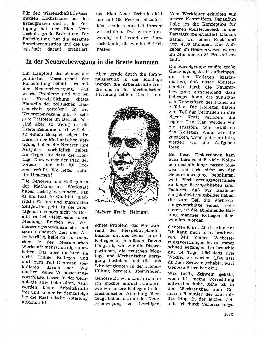 Neuer Weg (NW), Organ des Zentralkomitees (ZK) der SED (Sozialistische Einheitspartei Deutschlands) für Fragen des Parteilebens, 19. Jahrgang [Deutsche Demokratische Republik (DDR)] 1964, Seite 1083 (NW ZK SED DDR 1964, S. 1083)