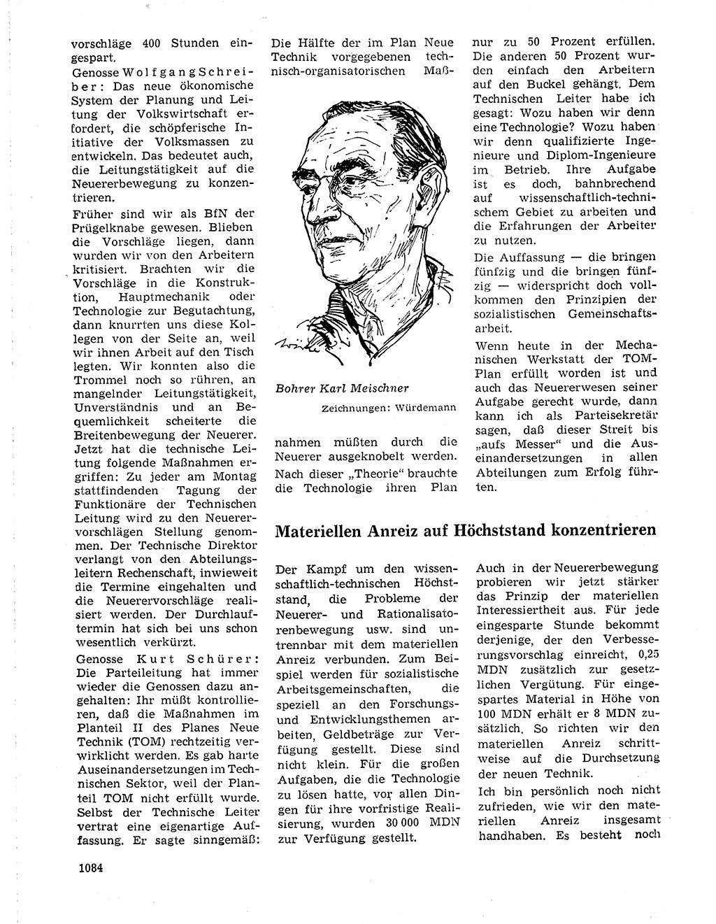 Neuer Weg (NW), Organ des Zentralkomitees (ZK) der SED (Sozialistische Einheitspartei Deutschlands) für Fragen des Parteilebens, 19. Jahrgang [Deutsche Demokratische Republik (DDR)] 1964, Seite 1084 (NW ZK SED DDR 1964, S. 1084)