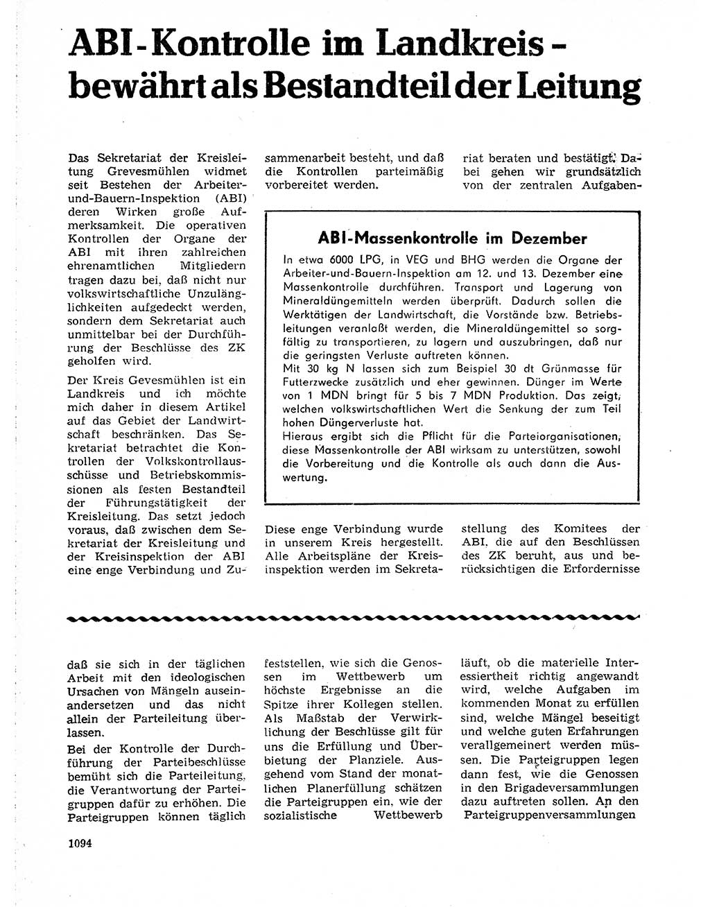 Neuer Weg (NW), Organ des Zentralkomitees (ZK) der SED (Sozialistische Einheitspartei Deutschlands) für Fragen des Parteilebens, 19. Jahrgang [Deutsche Demokratische Republik (DDR)] 1964, Seite 1094 (NW ZK SED DDR 1964, S. 1094)