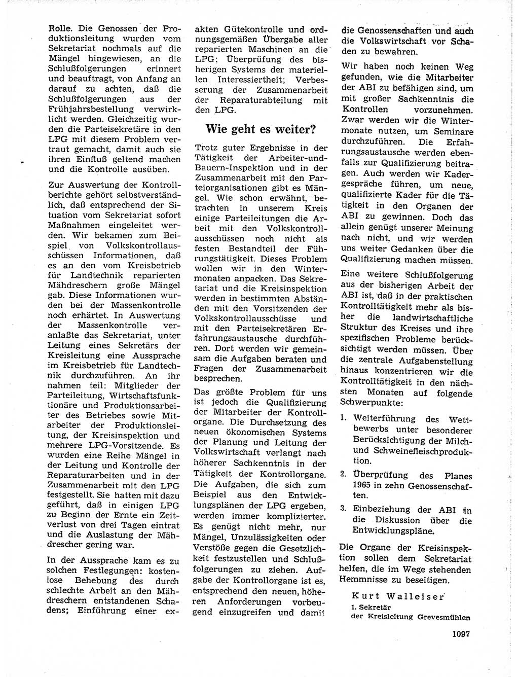 Neuer Weg (NW), Organ des Zentralkomitees (ZK) der SED (Sozialistische Einheitspartei Deutschlands) für Fragen des Parteilebens, 19. Jahrgang [Deutsche Demokratische Republik (DDR)] 1964, Seite 1097 (NW ZK SED DDR 1964, S. 1097)