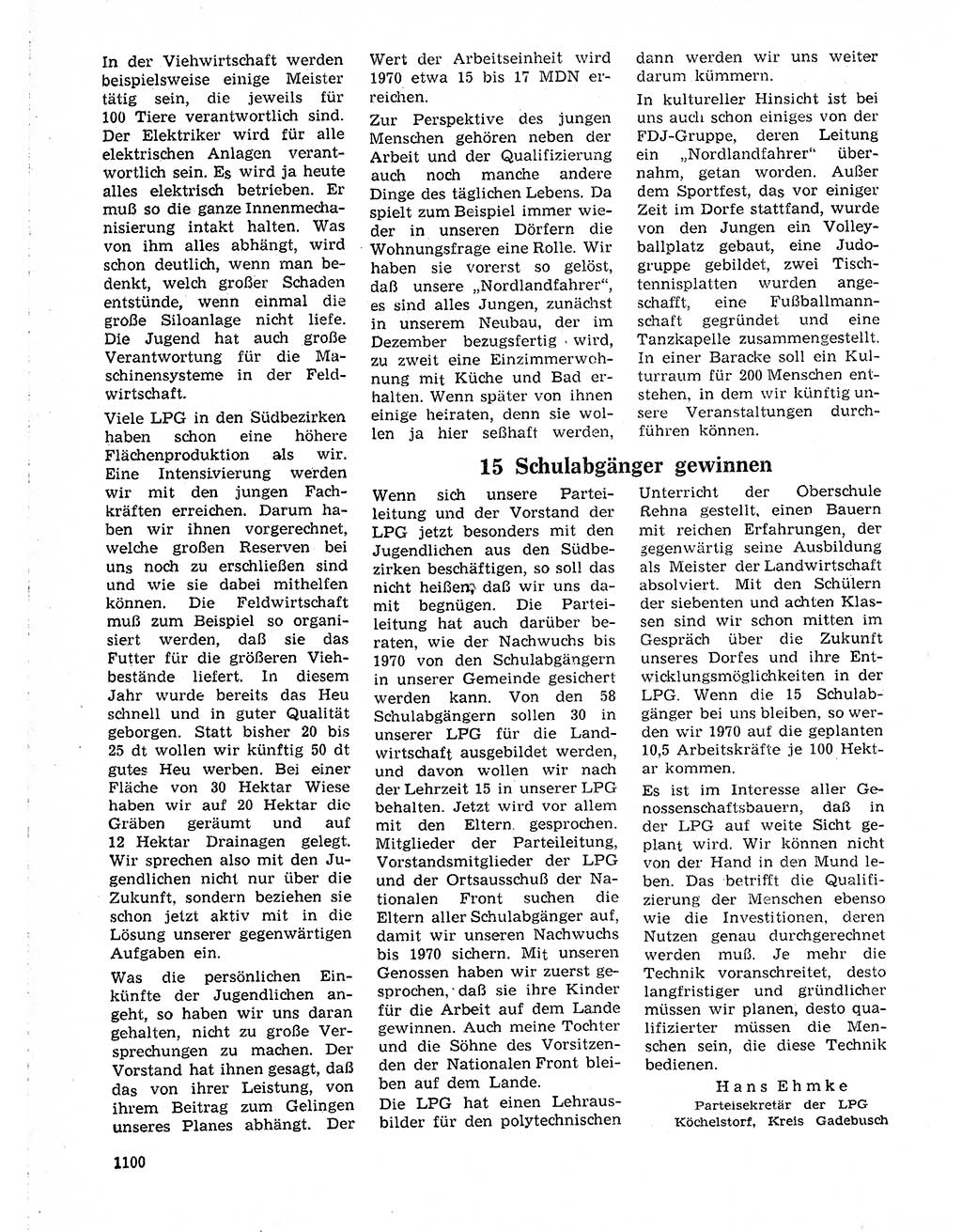 Neuer Weg (NW), Organ des Zentralkomitees (ZK) der SED (Sozialistische Einheitspartei Deutschlands) für Fragen des Parteilebens, 19. Jahrgang [Deutsche Demokratische Republik (DDR)] 1964, Seite 1100 (NW ZK SED DDR 1964, S. 1100)