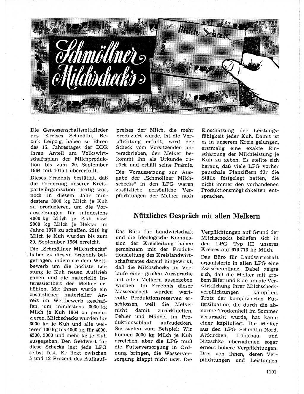 Neuer Weg (NW), Organ des Zentralkomitees (ZK) der SED (Sozialistische Einheitspartei Deutschlands) für Fragen des Parteilebens, 19. Jahrgang [Deutsche Demokratische Republik (DDR)] 1964, Seite 1101 (NW ZK SED DDR 1964, S. 1101)
