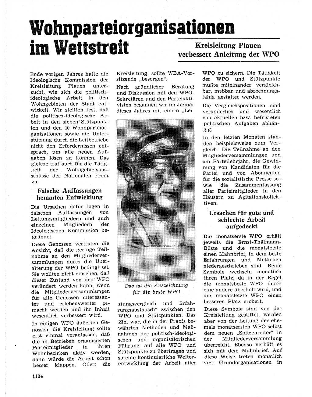 Neuer Weg (NW), Organ des Zentralkomitees (ZK) der SED (Sozialistische Einheitspartei Deutschlands) für Fragen des Parteilebens, 19. Jahrgang [Deutsche Demokratische Republik (DDR)] 1964, Seite 1104 (NW ZK SED DDR 1964, S. 1104)