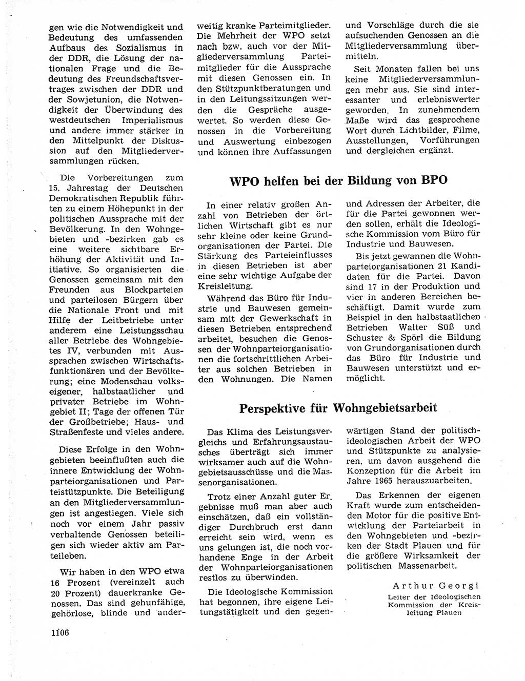 Neuer Weg (NW), Organ des Zentralkomitees (ZK) der SED (Sozialistische Einheitspartei Deutschlands) für Fragen des Parteilebens, 19. Jahrgang [Deutsche Demokratische Republik (DDR)] 1964, Seite 1106 (NW ZK SED DDR 1964, S. 1106)