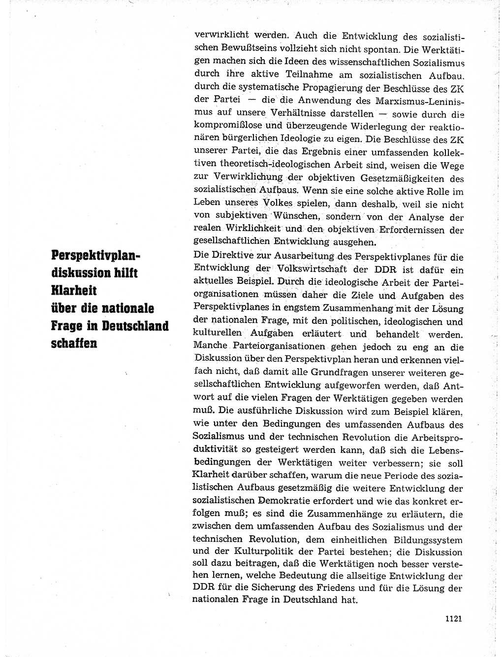 Neuer Weg (NW), Organ des Zentralkomitees (ZK) der SED (Sozialistische Einheitspartei Deutschlands) für Fragen des Parteilebens, 19. Jahrgang [Deutsche Demokratische Republik (DDR)] 1964, Seite 1121 (NW ZK SED DDR 1964, S. 1121)