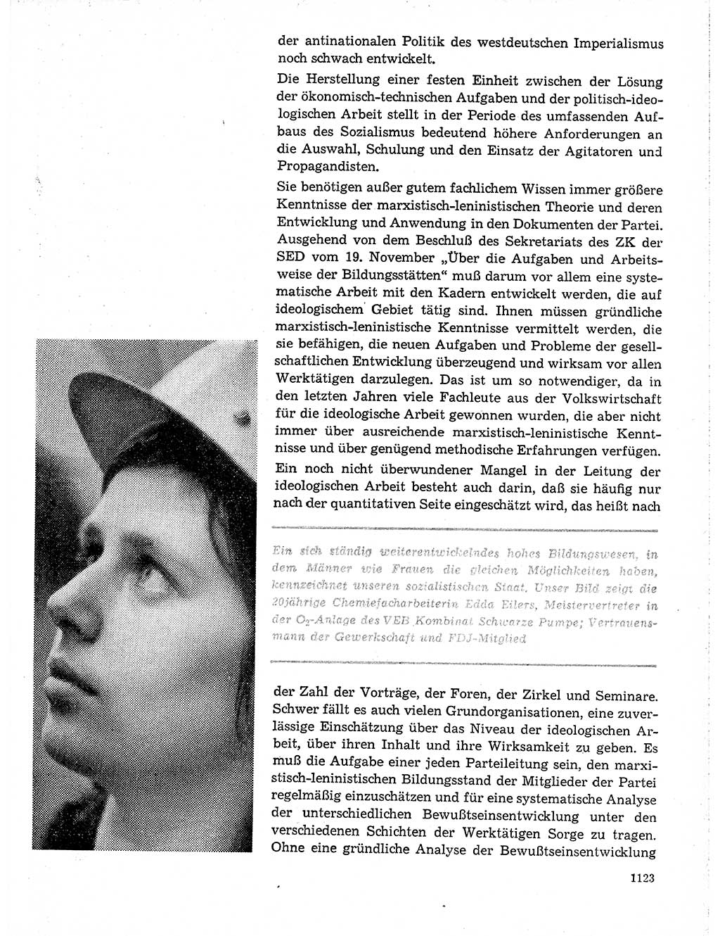 Neuer Weg (NW), Organ des Zentralkomitees (ZK) der SED (Sozialistische Einheitspartei Deutschlands) für Fragen des Parteilebens, 19. Jahrgang [Deutsche Demokratische Republik (DDR)] 1964, Seite 1123 (NW ZK SED DDR 1964, S. 1123)