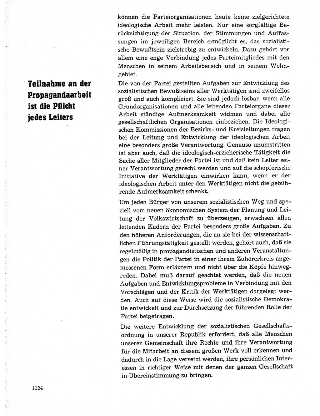 Neuer Weg (NW), Organ des Zentralkomitees (ZK) der SED (Sozialistische Einheitspartei Deutschlands) für Fragen des Parteilebens, 19. Jahrgang [Deutsche Demokratische Republik (DDR)] 1964, Seite 1124 (NW ZK SED DDR 1964, S. 1124)