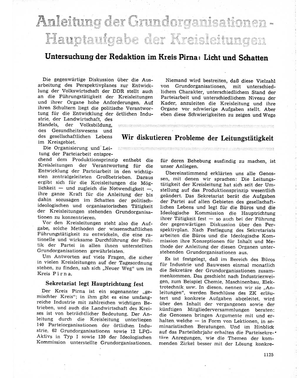 Neuer Weg (NW), Organ des Zentralkomitees (ZK) der SED (Sozialistische Einheitspartei Deutschlands) für Fragen des Parteilebens, 19. Jahrgang [Deutsche Demokratische Republik (DDR)] 1964, Seite 1125 (NW ZK SED DDR 1964, S. 1125)