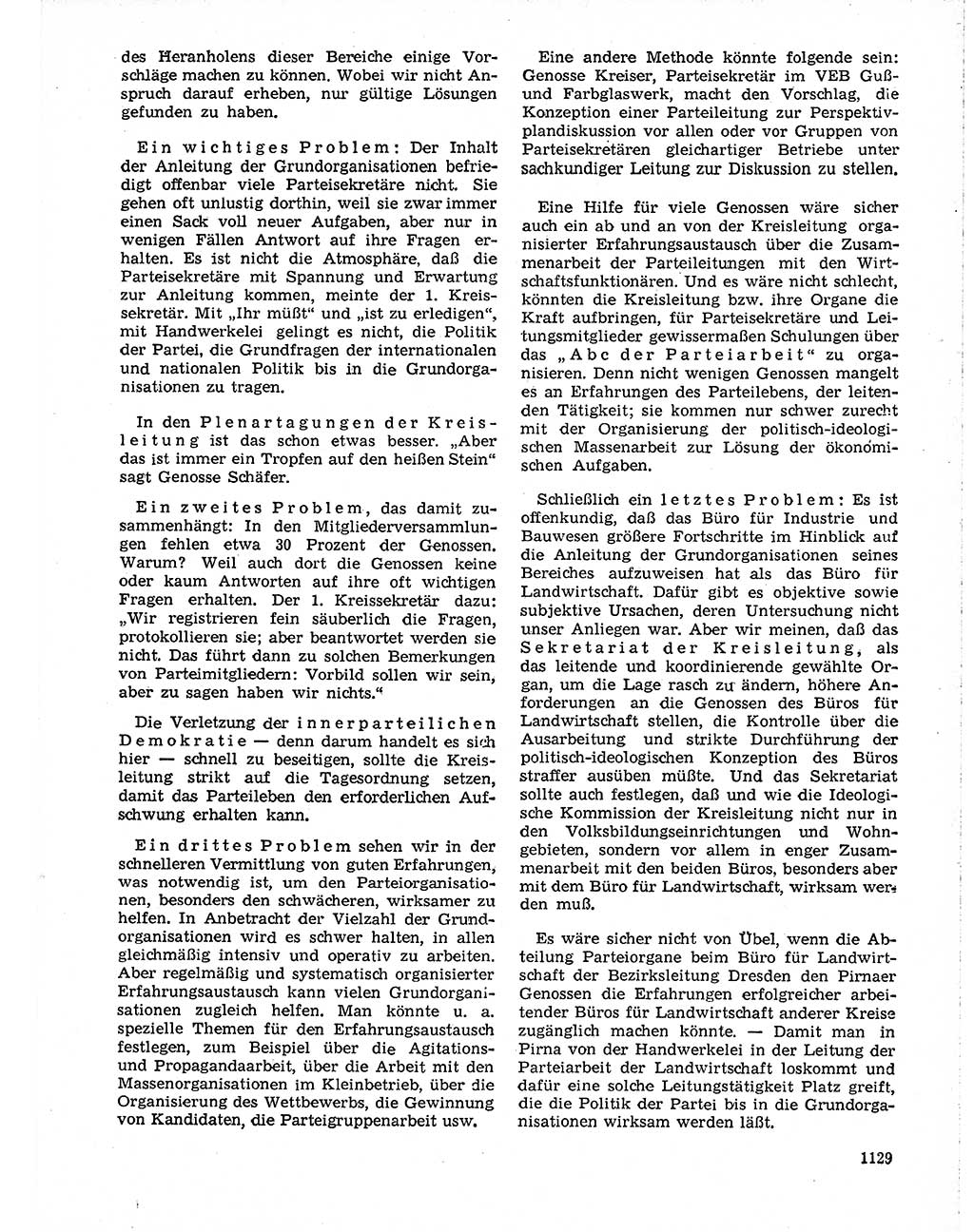 Neuer Weg (NW), Organ des Zentralkomitees (ZK) der SED (Sozialistische Einheitspartei Deutschlands) für Fragen des Parteilebens, 19. Jahrgang [Deutsche Demokratische Republik (DDR)] 1964, Seite 1129 (NW ZK SED DDR 1964, S. 1129)