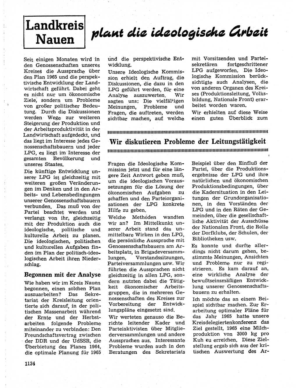 Neuer Weg (NW), Organ des Zentralkomitees (ZK) der SED (Sozialistische Einheitspartei Deutschlands) für Fragen des Parteilebens, 19. Jahrgang [Deutsche Demokratische Republik (DDR)] 1964, Seite 1134 (NW ZK SED DDR 1964, S. 1134)