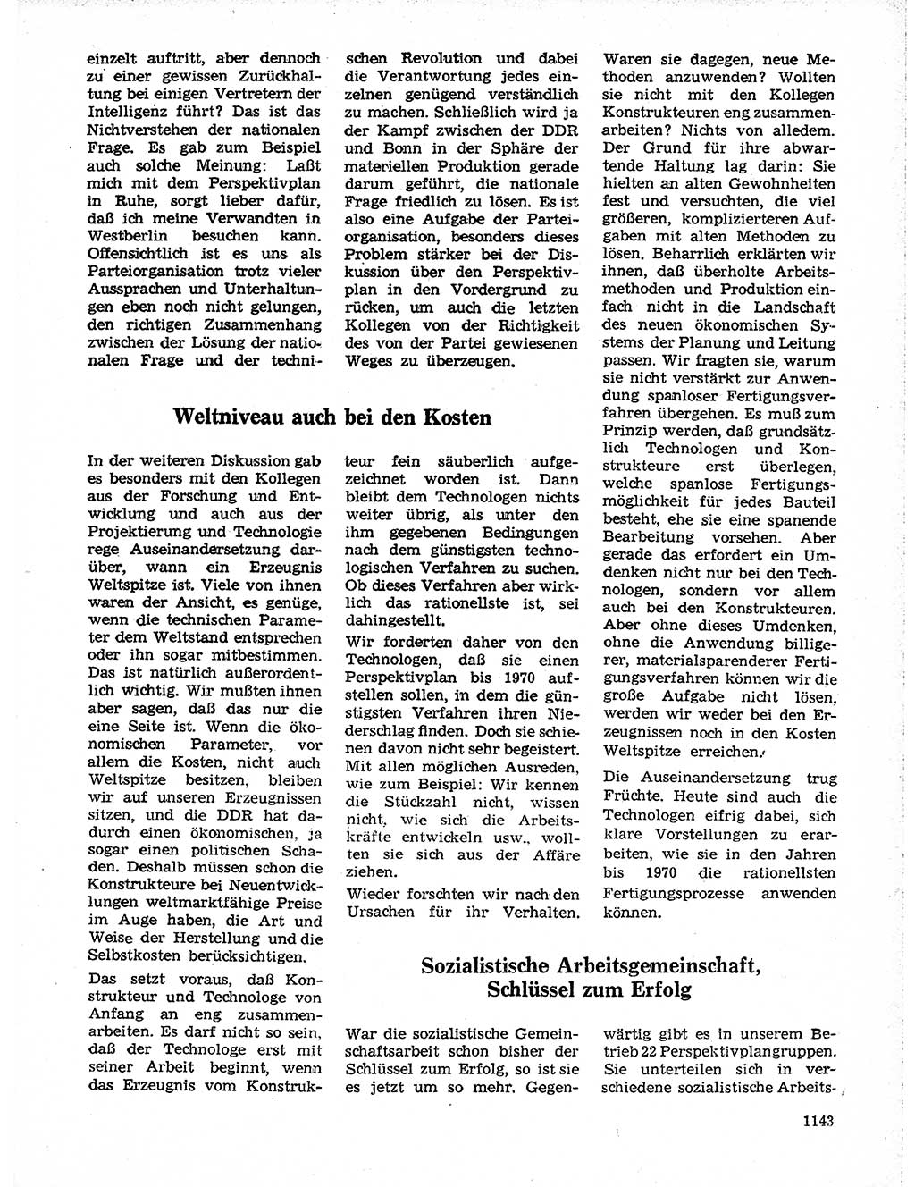 Neuer Weg (NW), Organ des Zentralkomitees (ZK) der SED (Sozialistische Einheitspartei Deutschlands) für Fragen des Parteilebens, 19. Jahrgang [Deutsche Demokratische Republik (DDR)] 1964, Seite 1143 (NW ZK SED DDR 1964, S. 1143)