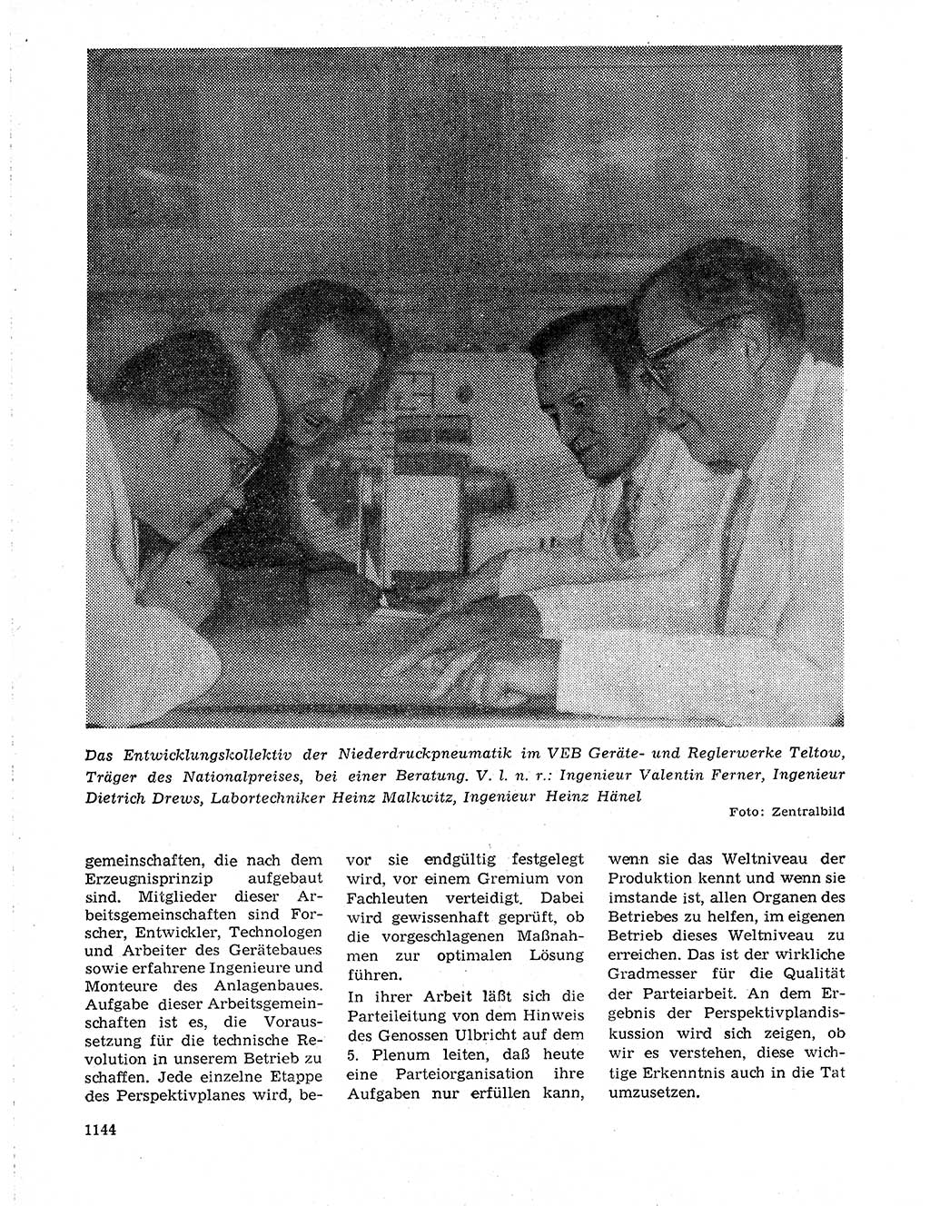 Neuer Weg (NW), Organ des Zentralkomitees (ZK) der SED (Sozialistische Einheitspartei Deutschlands) für Fragen des Parteilebens, 19. Jahrgang [Deutsche Demokratische Republik (DDR)] 1964, Seite 1144 (NW ZK SED DDR 1964, S. 1144)