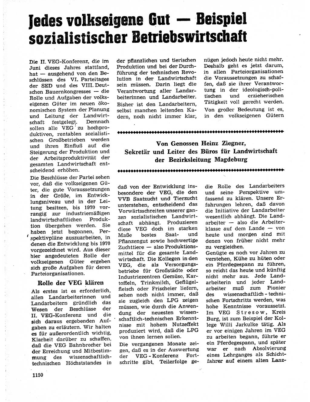 Neuer Weg (NW), Organ des Zentralkomitees (ZK) der SED (Sozialistische Einheitspartei Deutschlands) für Fragen des Parteilebens, 19. Jahrgang [Deutsche Demokratische Republik (DDR)] 1964, Seite 1150 (NW ZK SED DDR 1964, S. 1150)