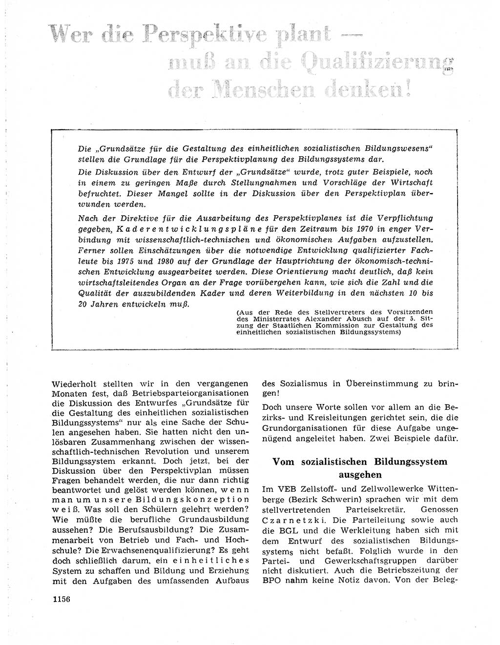 Neuer Weg (NW), Organ des Zentralkomitees (ZK) der SED (Sozialistische Einheitspartei Deutschlands) für Fragen des Parteilebens, 19. Jahrgang [Deutsche Demokratische Republik (DDR)] 1964, Seite 1156 (NW ZK SED DDR 1964, S. 1156)