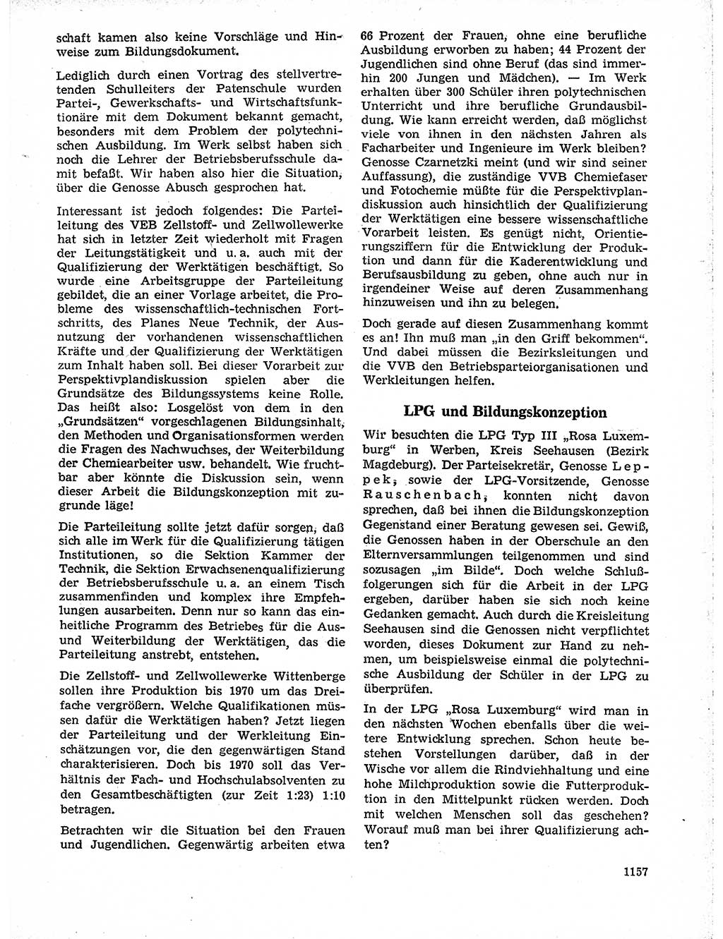 Neuer Weg (NW), Organ des Zentralkomitees (ZK) der SED (Sozialistische Einheitspartei Deutschlands) für Fragen des Parteilebens, 19. Jahrgang [Deutsche Demokratische Republik (DDR)] 1964, Seite 1157 (NW ZK SED DDR 1964, S. 1157)