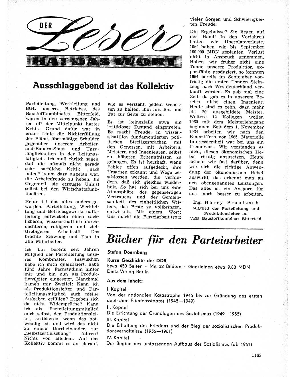 Neuer Weg (NW), Organ des Zentralkomitees (ZK) der SED (Sozialistische Einheitspartei Deutschlands) für Fragen des Parteilebens, 19. Jahrgang [Deutsche Demokratische Republik (DDR)] 1964, Seite 1163 (NW ZK SED DDR 1964, S. 1163)