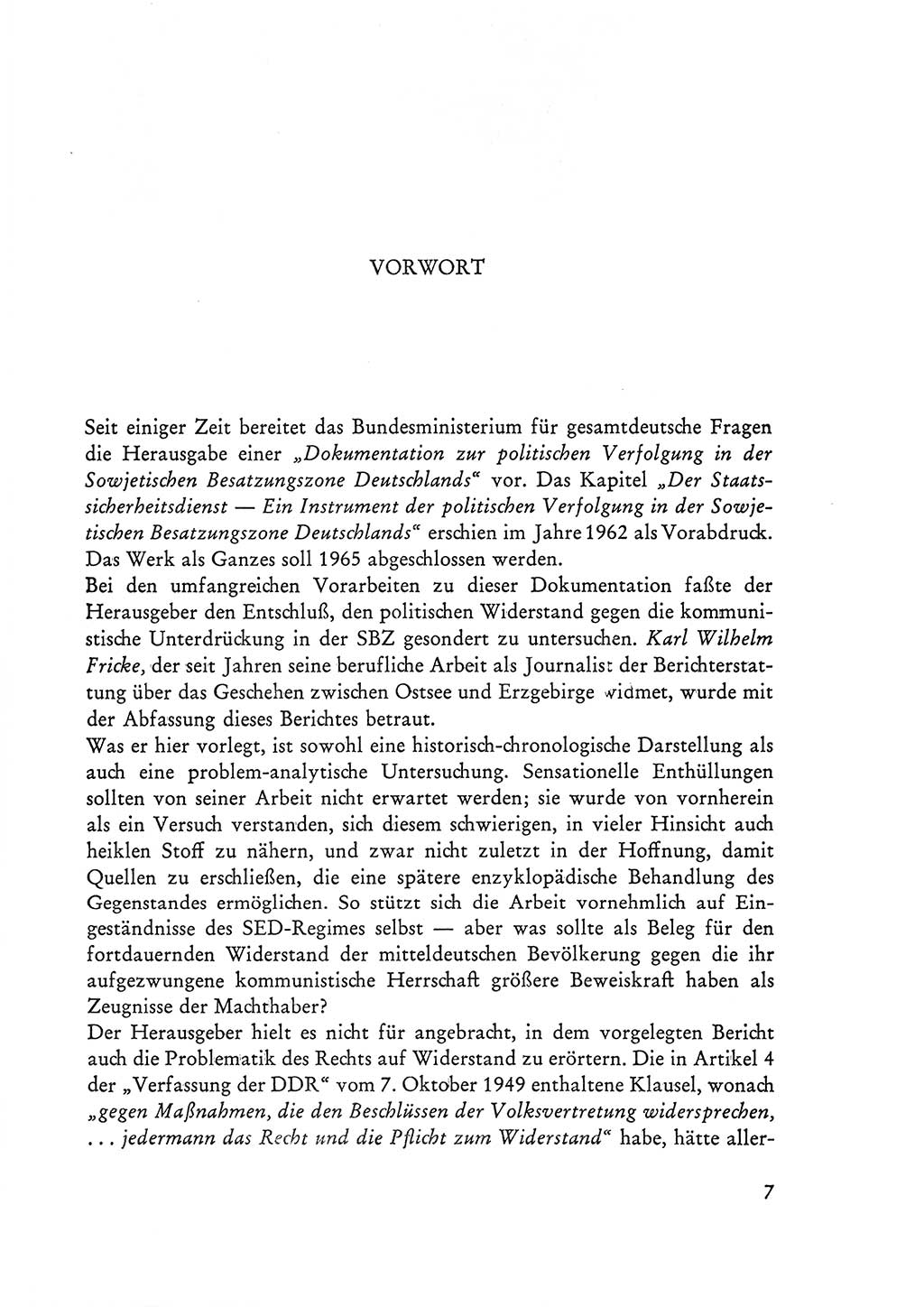 Selbstbehauptung und Widerstand in der Sowjetischen Besatzungszone (SBZ) Deutschlands [Deutsche Demokratische Republik (DDR)] 1964, Seite 7 (Selbstbeh. Wdst. SBZ Dtl. DDR 1964, S. 7)