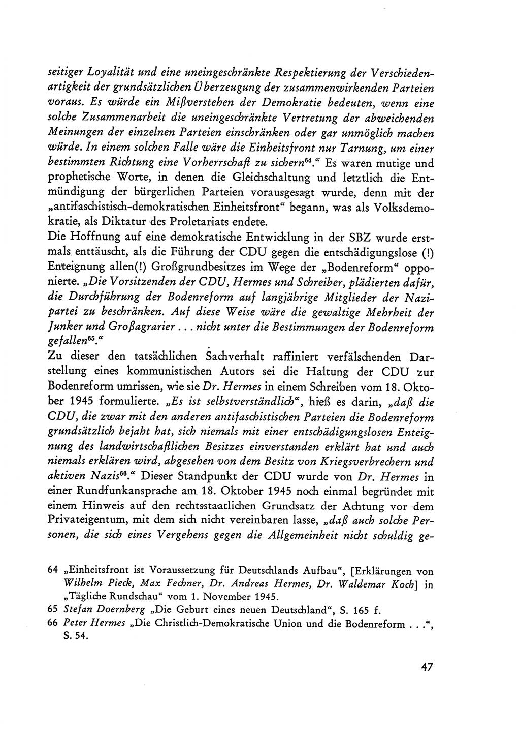 Selbstbehauptung und Widerstand in der Sowjetischen Besatzungszone (SBZ) Deutschlands [Deutsche Demokratische Republik (DDR)] 1964, Seite 47 (Selbstbeh. Wdst. SBZ Dtl. DDR 1964, S. 47)