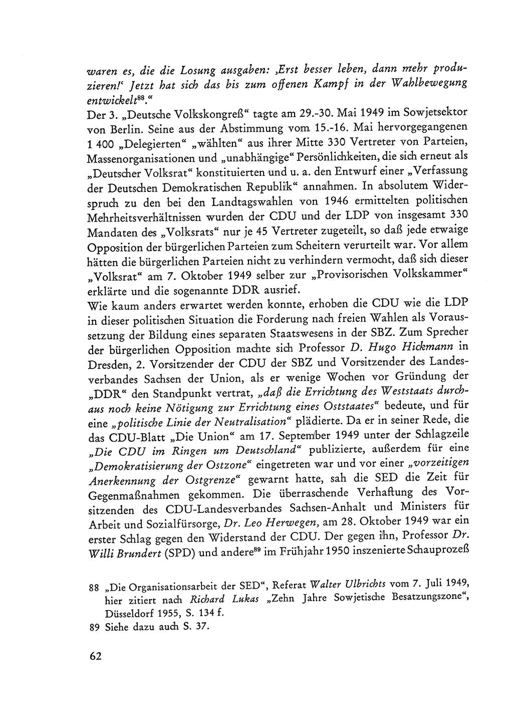 Selbstbehauptung und Widerstand in der Sowjetischen Besatzungszone (SBZ) Deutschlands [Deutsche Demokratische Republik (DDR)] 1964, Seite 62 (Selbstbeh. Wdst. SBZ Dtl. DDR 1964, S. 62)