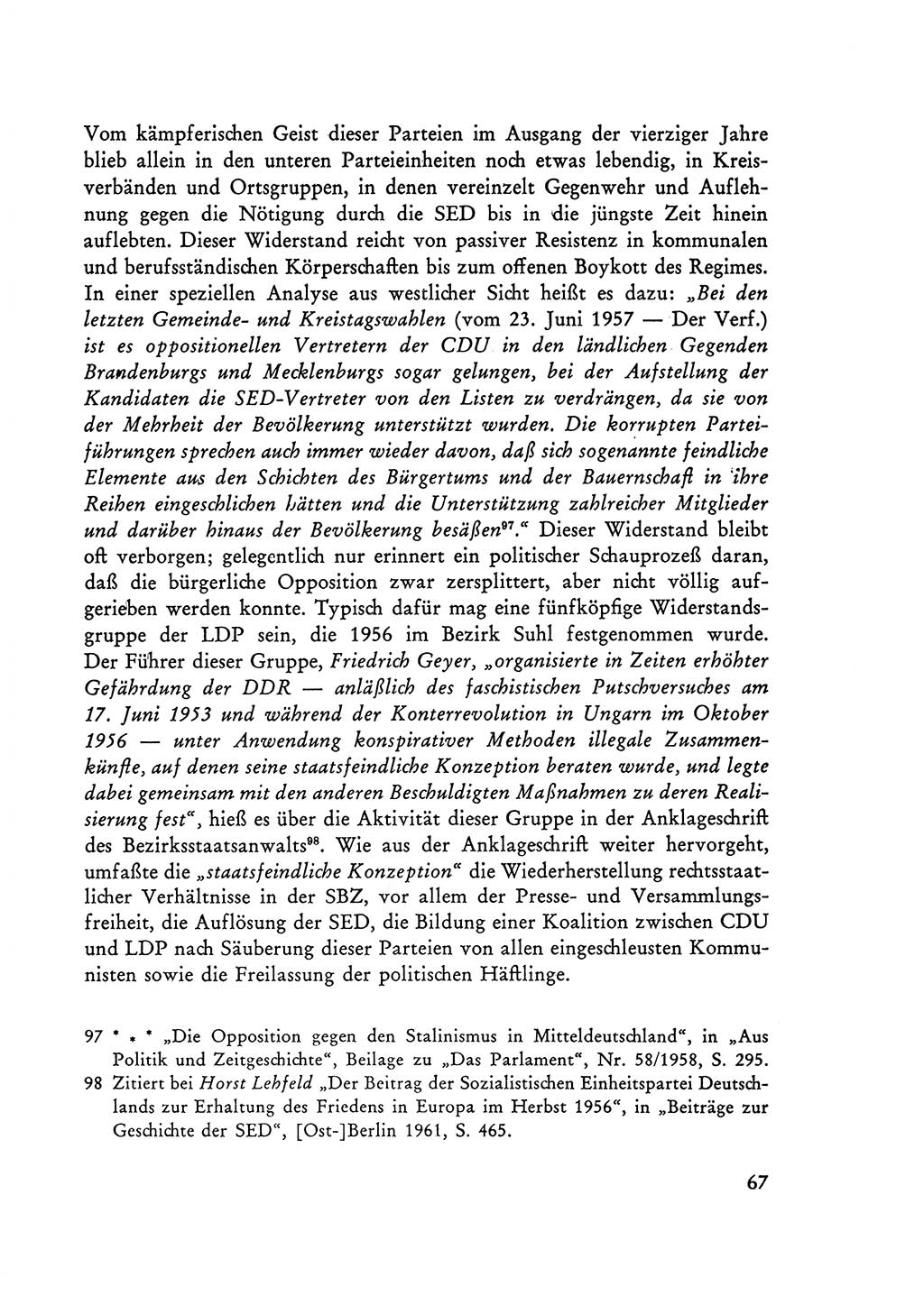 Selbstbehauptung und Widerstand in der Sowjetischen Besatzungszone (SBZ) Deutschlands [Deutsche Demokratische Republik (DDR)] 1964, Seite 67 (Selbstbeh. Wdst. SBZ Dtl. DDR 1964, S. 67)