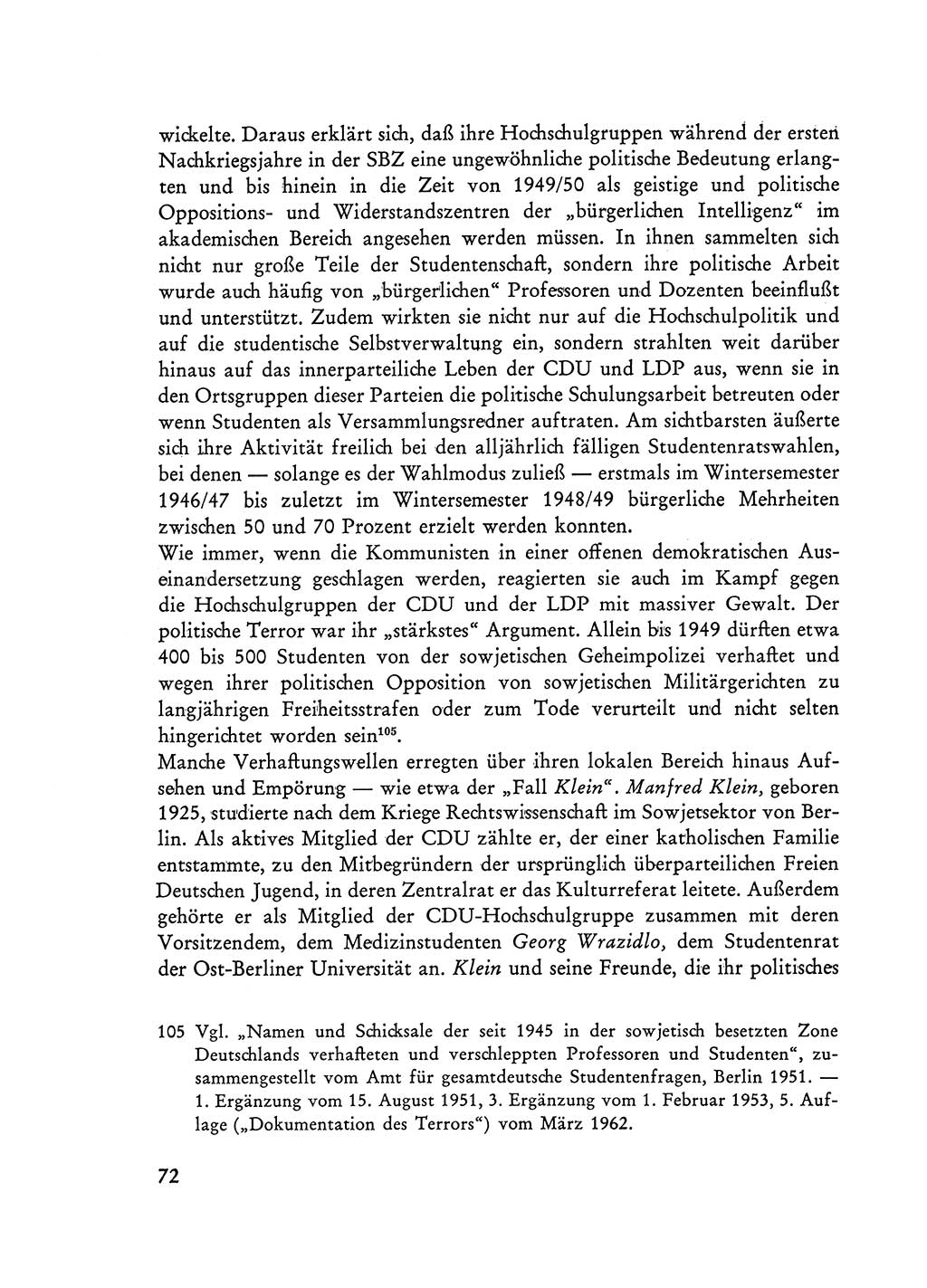 Selbstbehauptung und Widerstand in der Sowjetischen Besatzungszone (SBZ) Deutschlands [Deutsche Demokratische Republik (DDR)] 1964, Seite 72 (Selbstbeh. Wdst. SBZ Dtl. DDR 1964, S. 72)