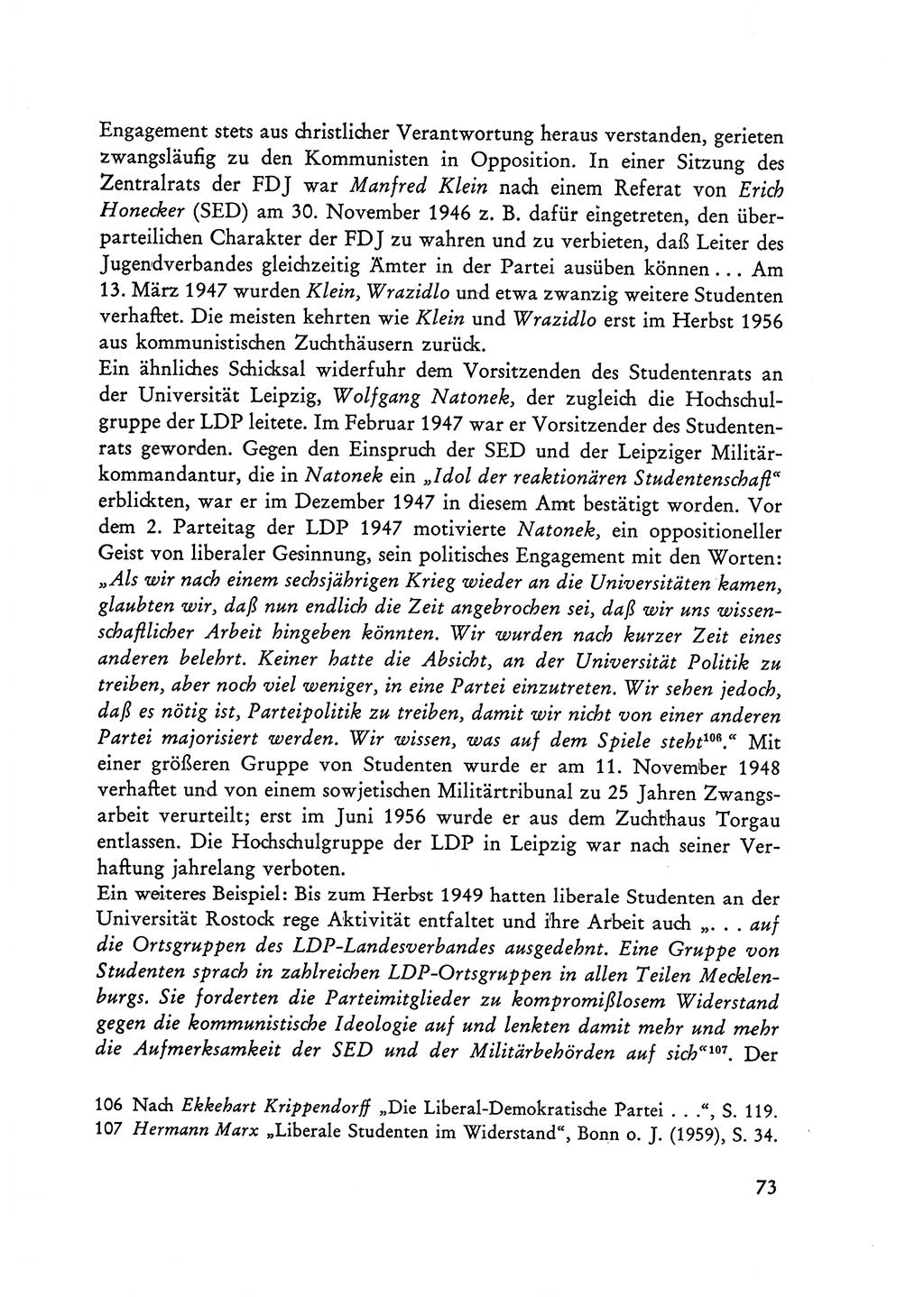 Selbstbehauptung und Widerstand in der Sowjetischen Besatzungszone (SBZ) Deutschlands [Deutsche Demokratische Republik (DDR)] 1964, Seite 73 (Selbstbeh. Wdst. SBZ Dtl. DDR 1964, S. 73)
