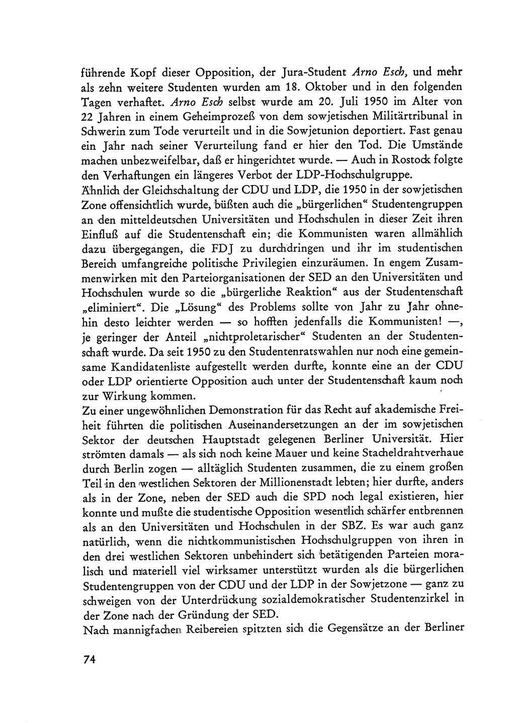 Selbstbehauptung und Widerstand in der Sowjetischen Besatzungszone (SBZ) Deutschlands [Deutsche Demokratische Republik (DDR)] 1964, Seite 74 (Selbstbeh. Wdst. SBZ Dtl. DDR 1964, S. 74)