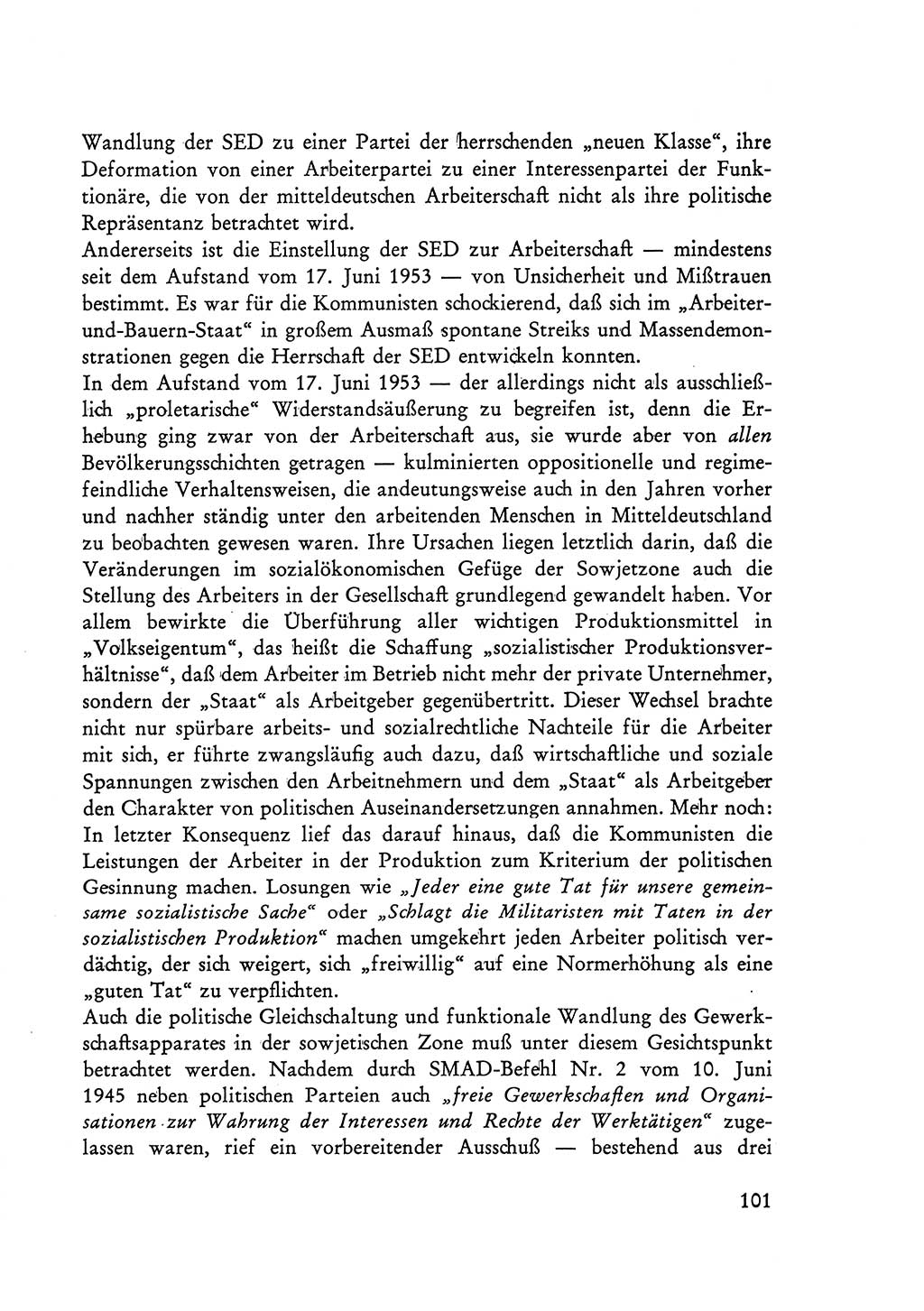 Selbstbehauptung und Widerstand in der Sowjetischen Besatzungszone (SBZ) Deutschlands [Deutsche Demokratische Republik (DDR)] 1964, Seite 101 (Selbstbeh. Wdst. SBZ Dtl. DDR 1964, S. 101)
