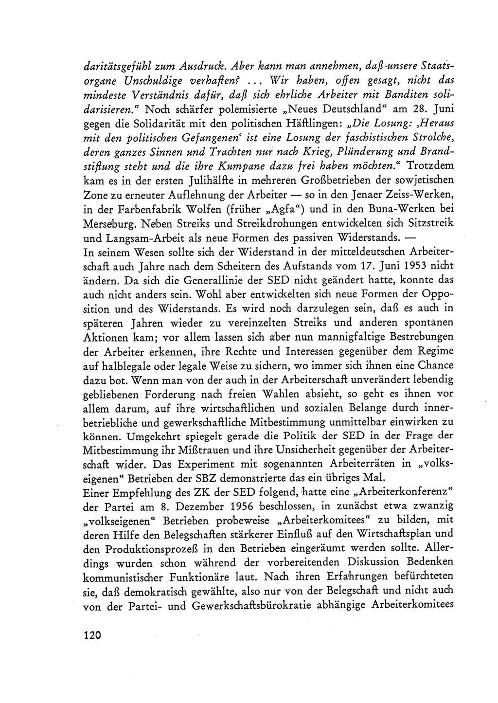 Selbstbehauptung und Widerstand in der Sowjetischen Besatzungszone (SBZ) Deutschlands [Deutsche Demokratische Republik (DDR)] 1964, Seite 120 (Selbstbeh. Wdst. SBZ Dtl. DDR 1964, S. 120)