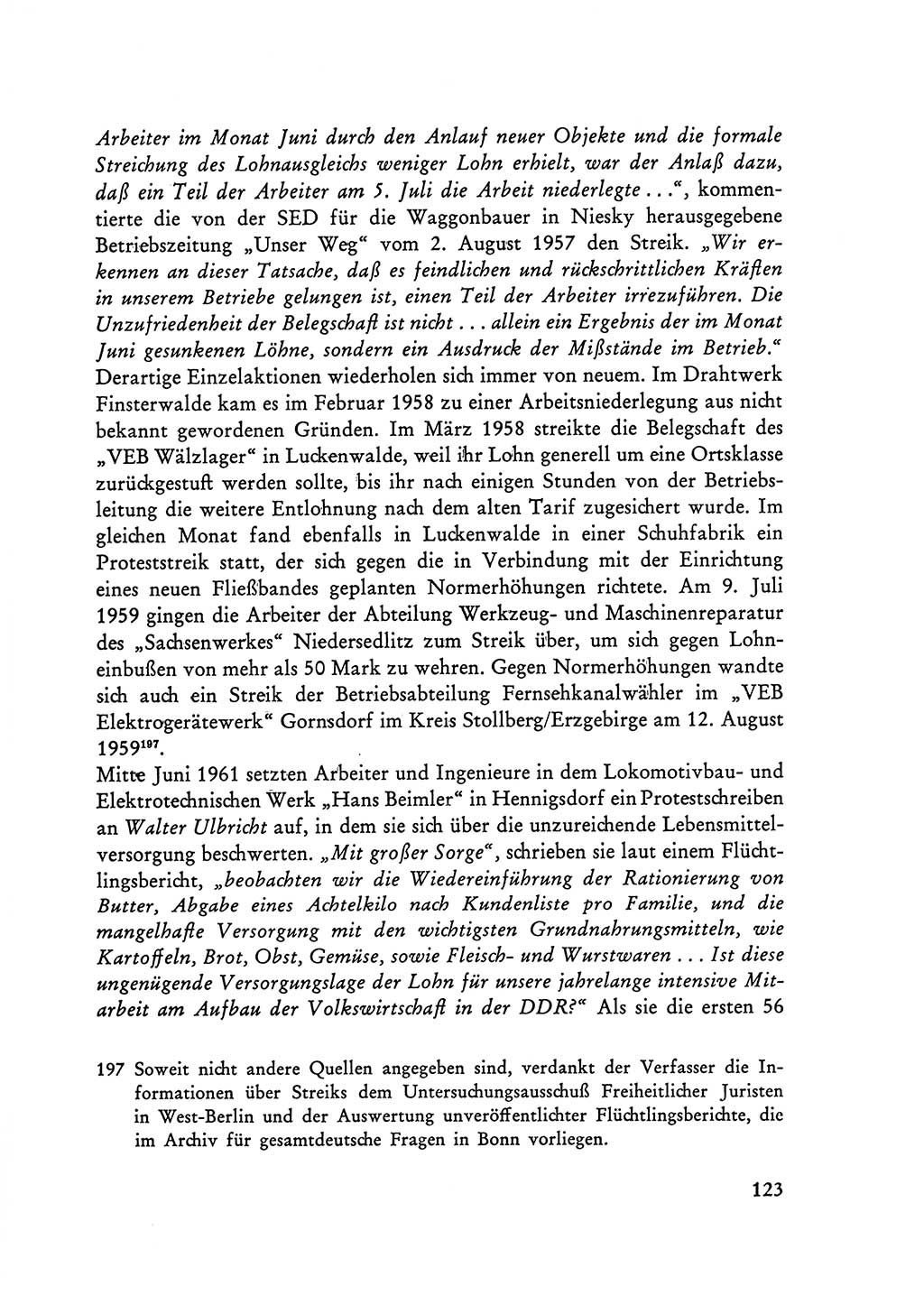 Selbstbehauptung und Widerstand in der Sowjetischen Besatzungszone (SBZ) Deutschlands [Deutsche Demokratische Republik (DDR)] 1964, Seite 123 (Selbstbeh. Wdst. SBZ Dtl. DDR 1964, S. 123)